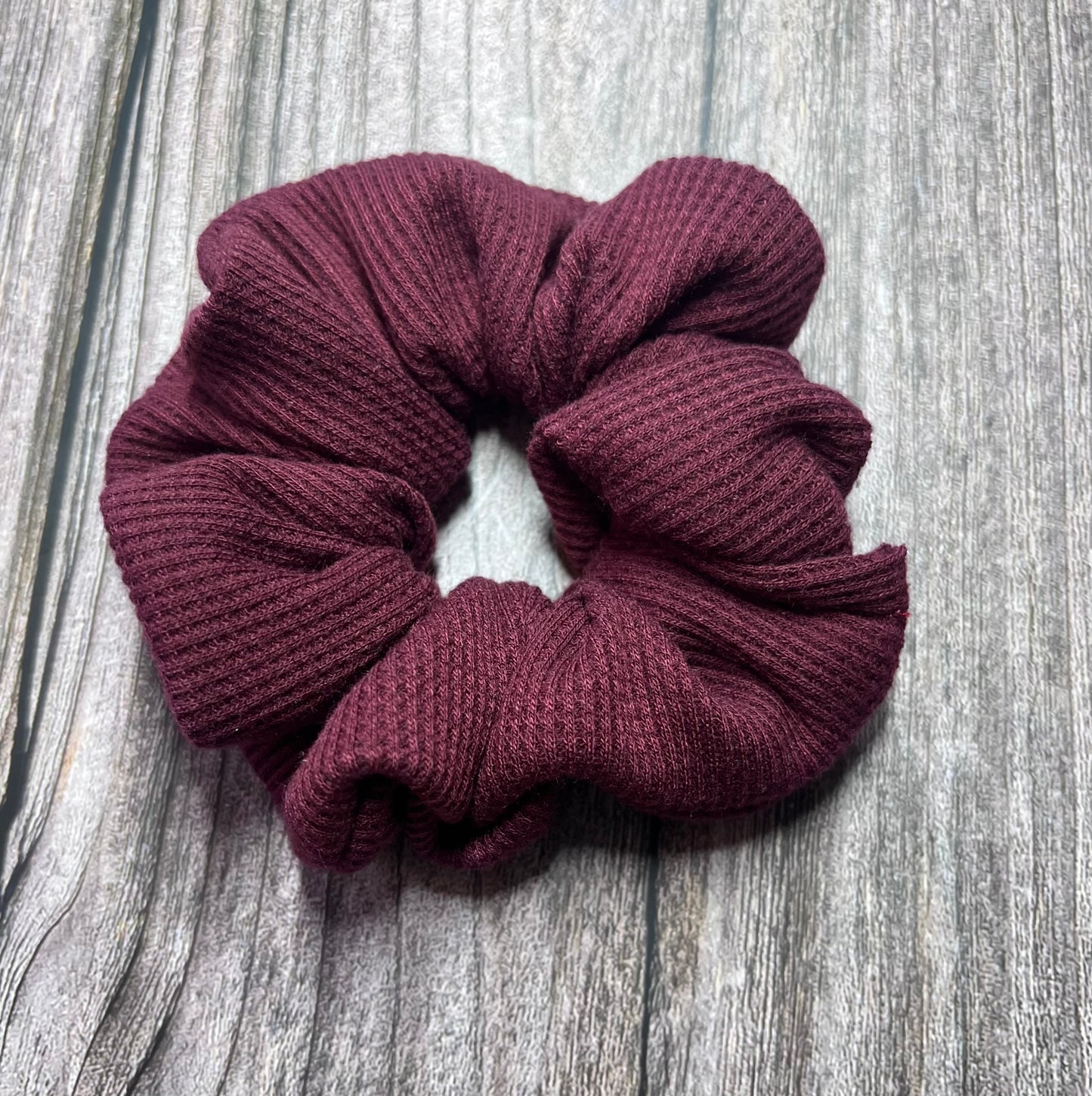 Burgundy Ribbed Scrunchie