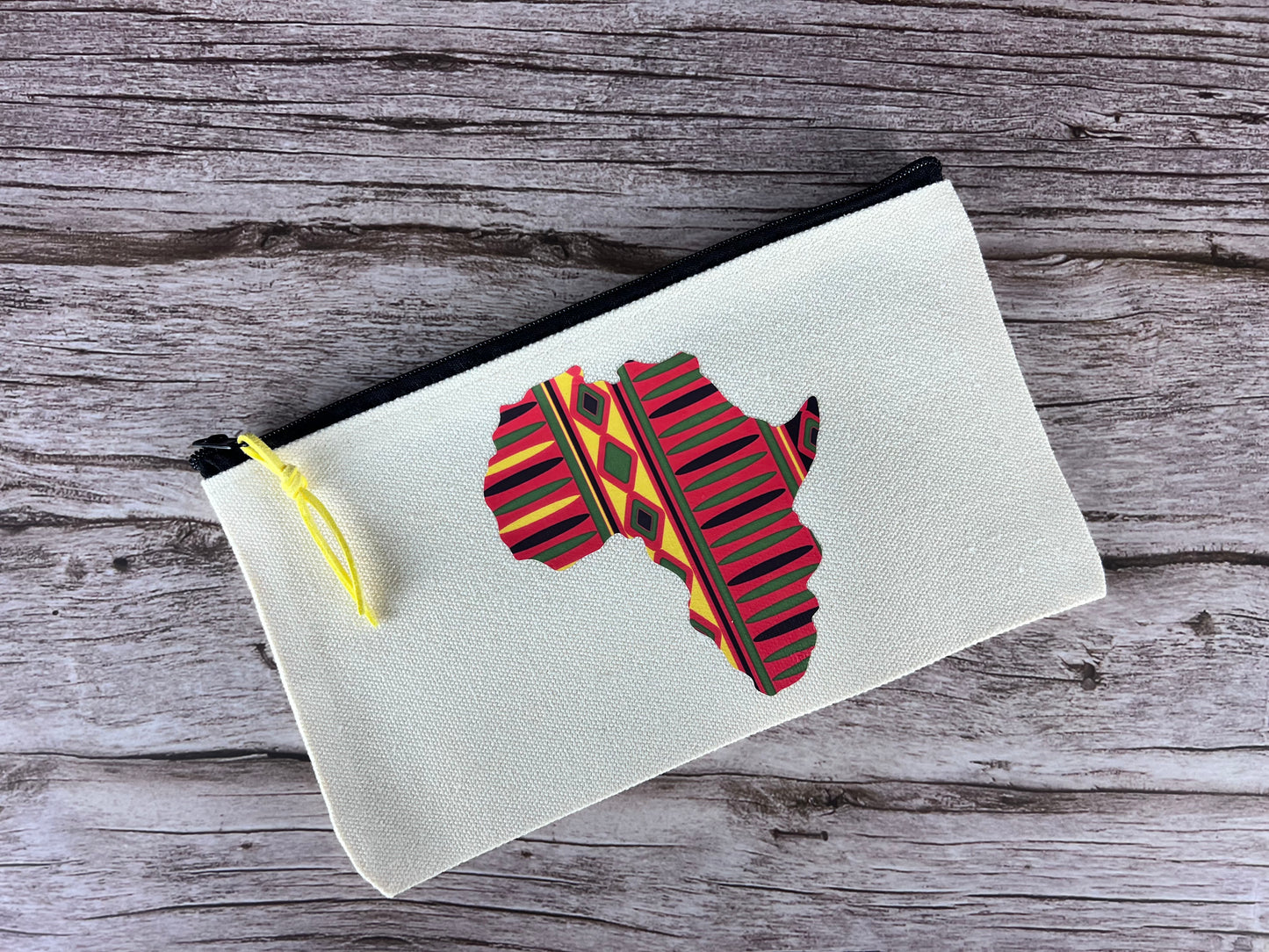 Africa - Yellow Suede Zipper Pull