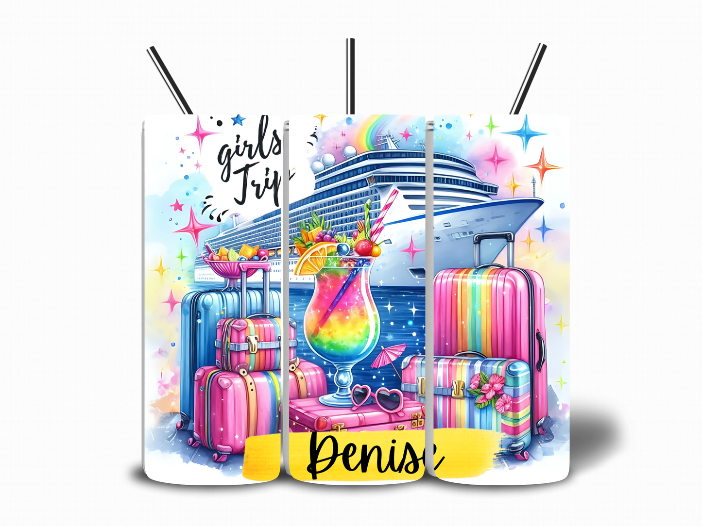 Girls Trip Cruise & Luggage Customizable 20oz Tumbler
