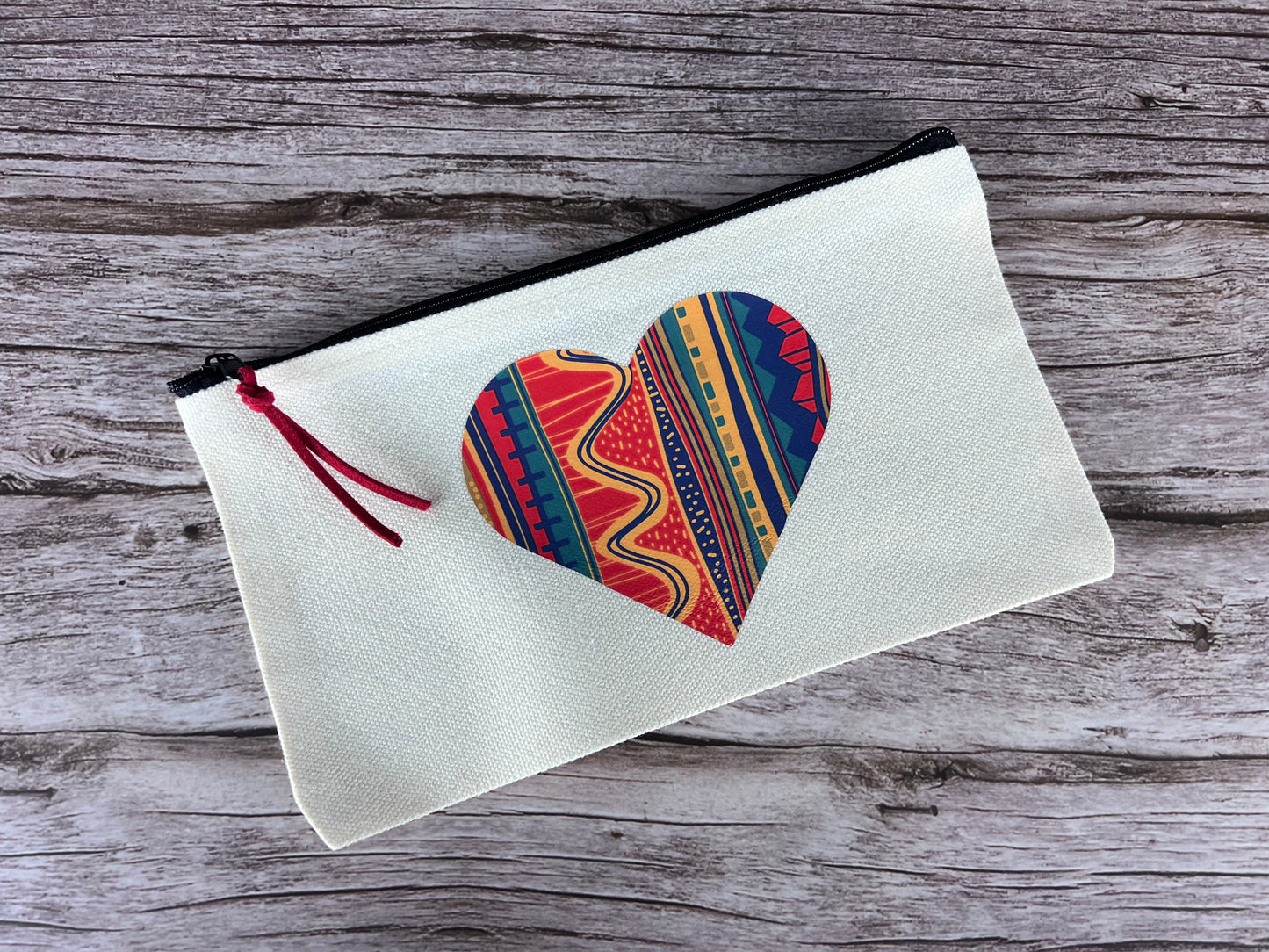 Heart- Burgundy Suede Zipper Pull