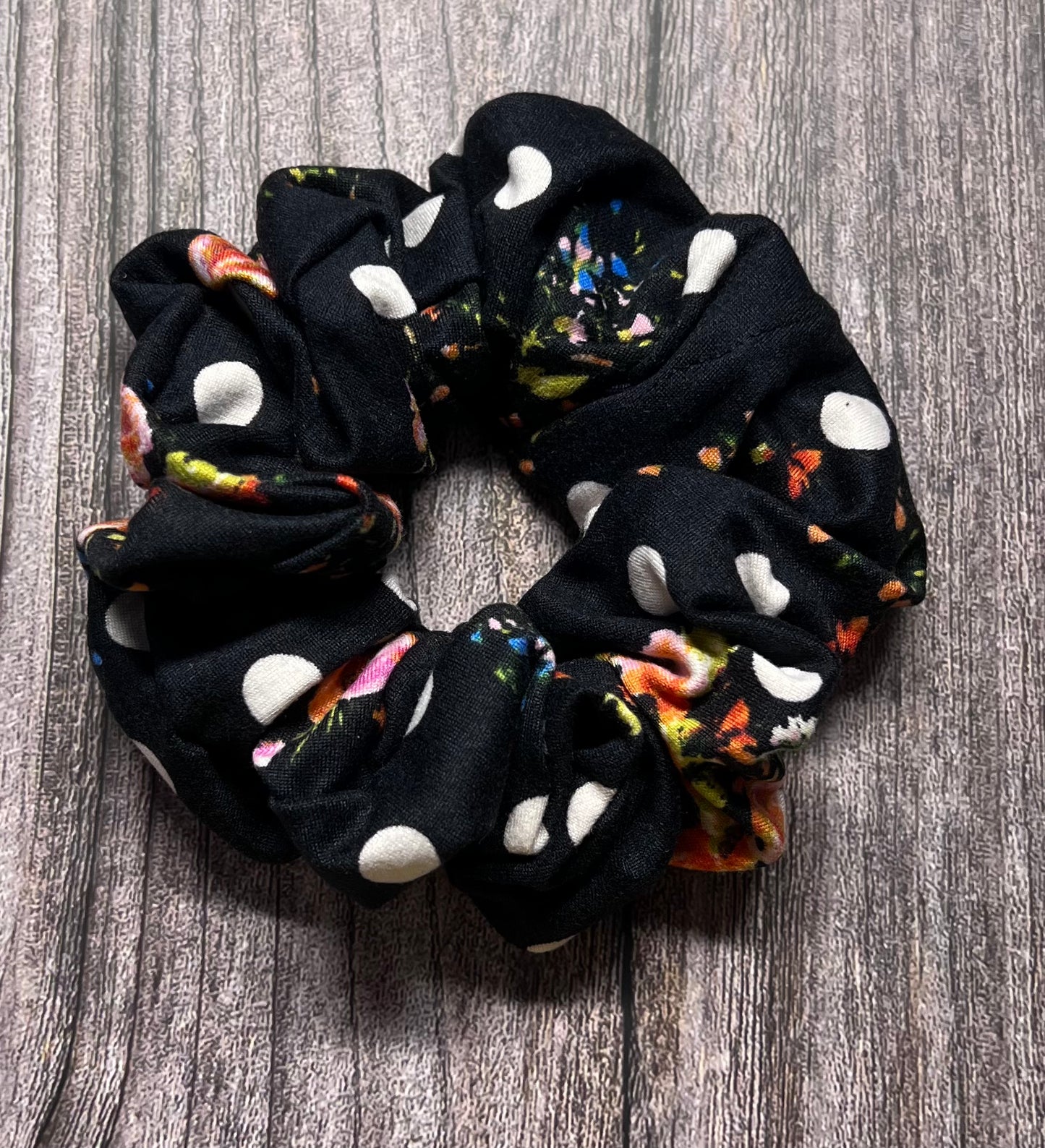 Polk-a-Dot & Roses Scrunchie