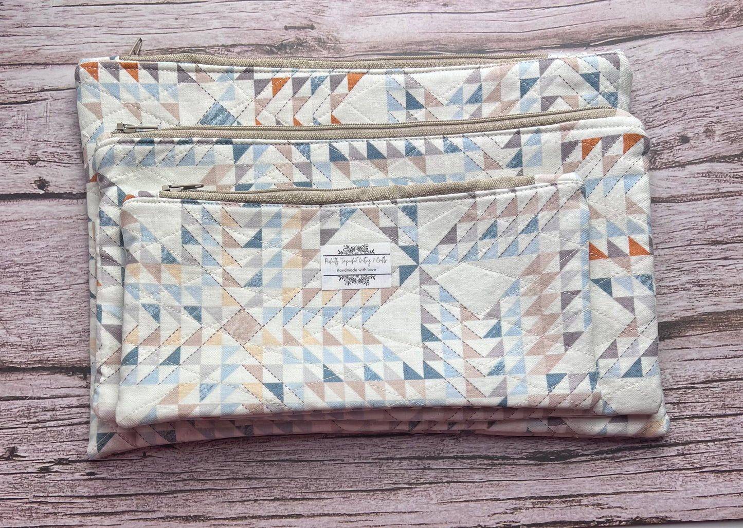 Quilt Blocks Handmade Quilted Zipper Pouches