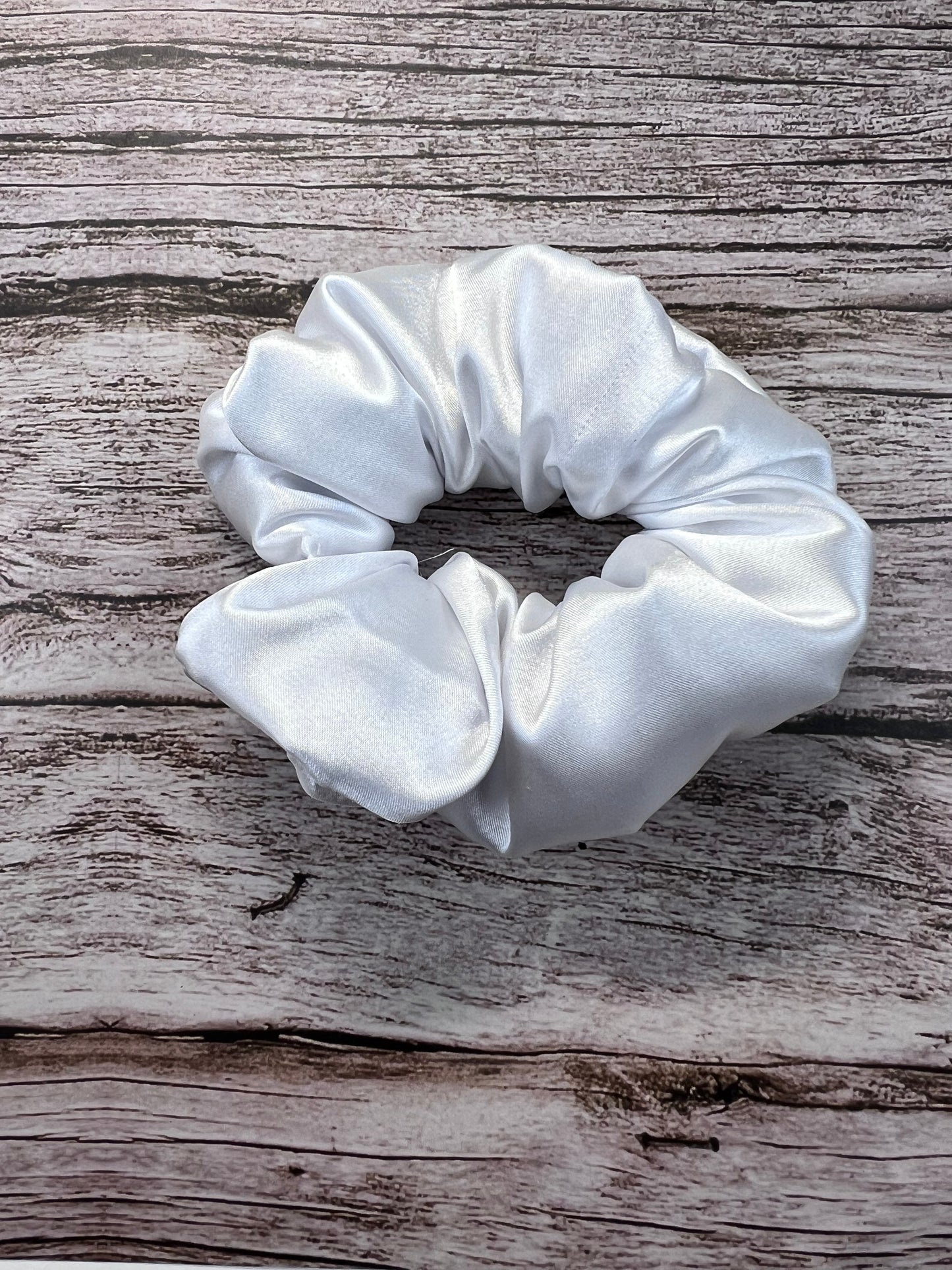 White Satin Scrunchie