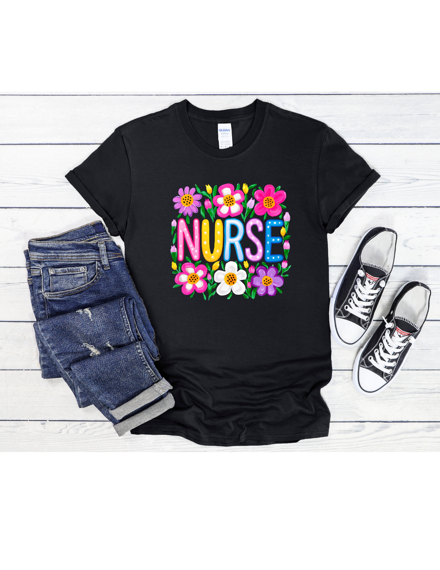 Nurse Flowers Graphic T