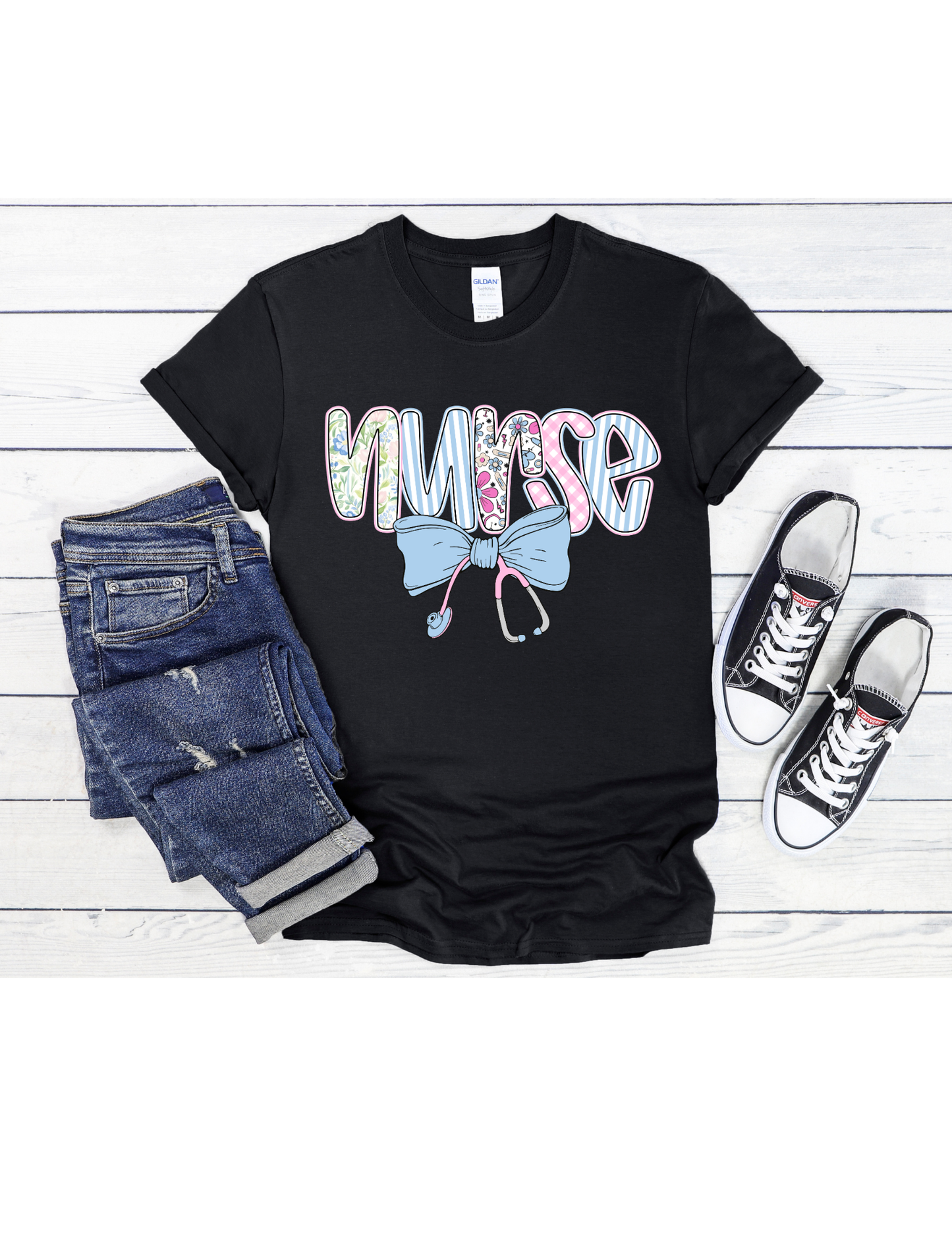 Nurse & Bow Graphic T