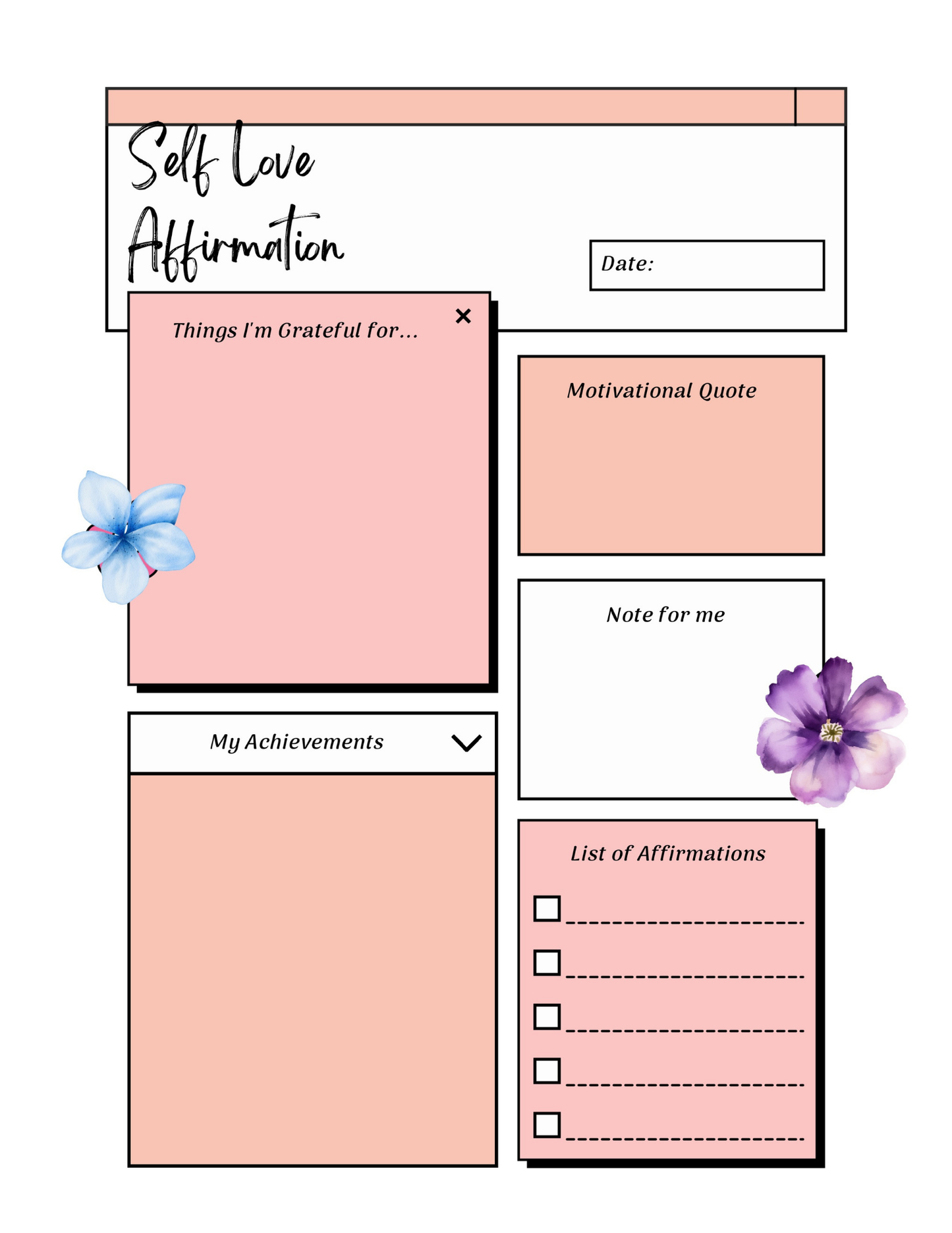 Self Love Workbook Digital Download