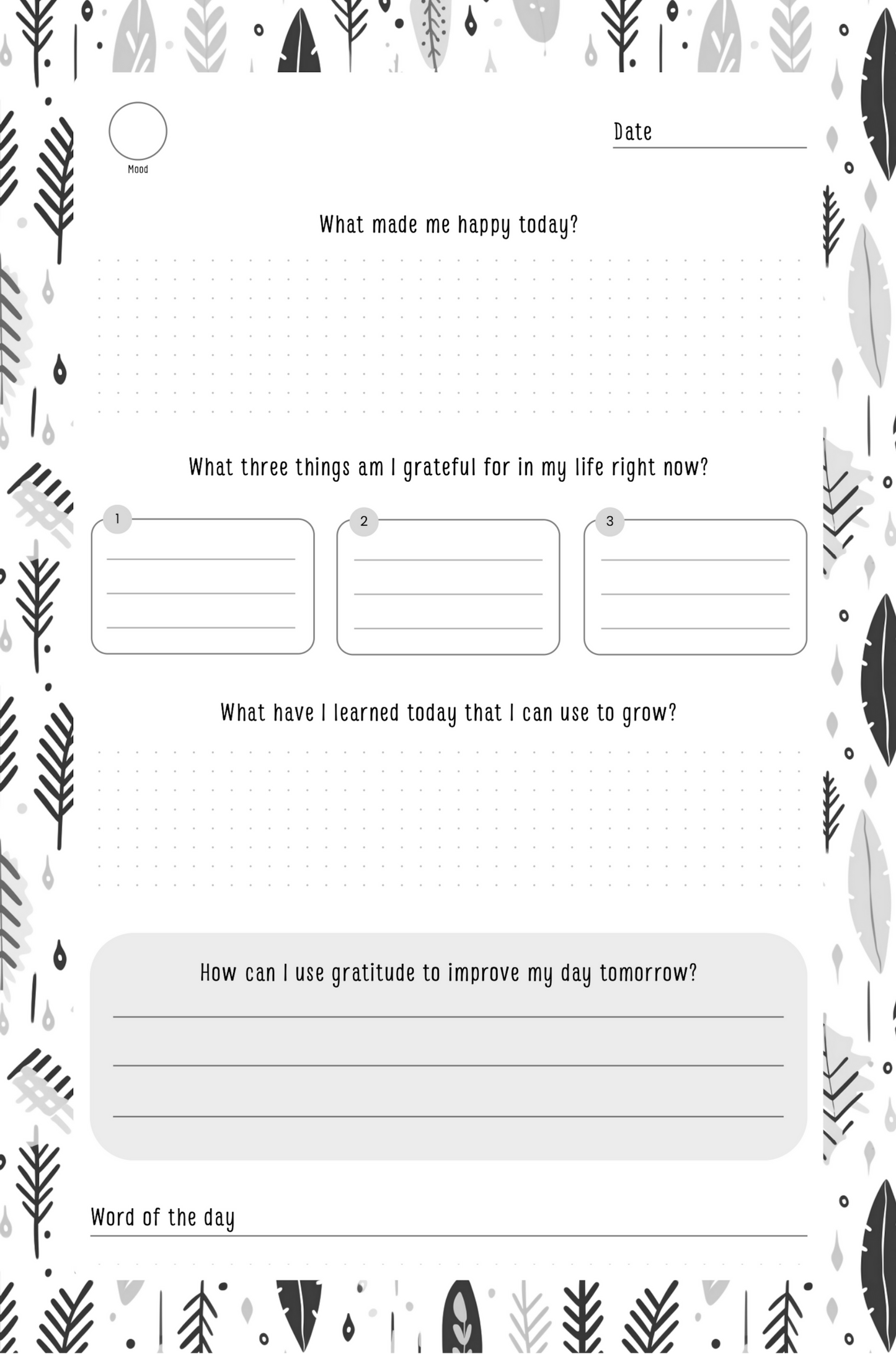 Gratitude Journal Digital Download