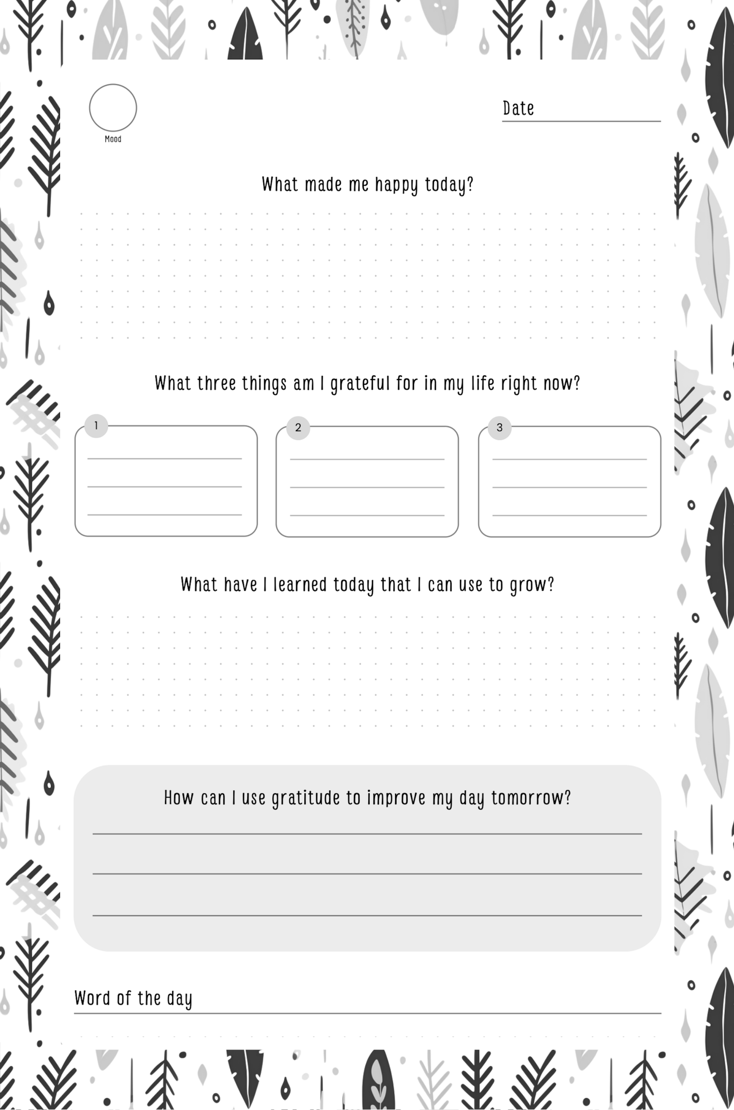 Gratitude Journal Digital Download