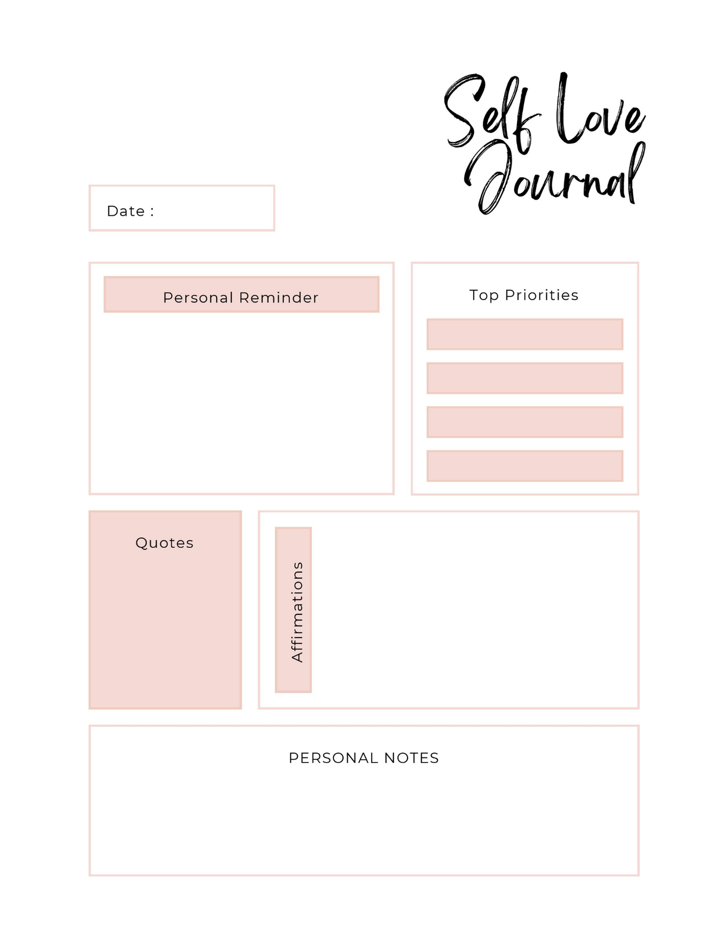 Self Love Workbook Digital Download