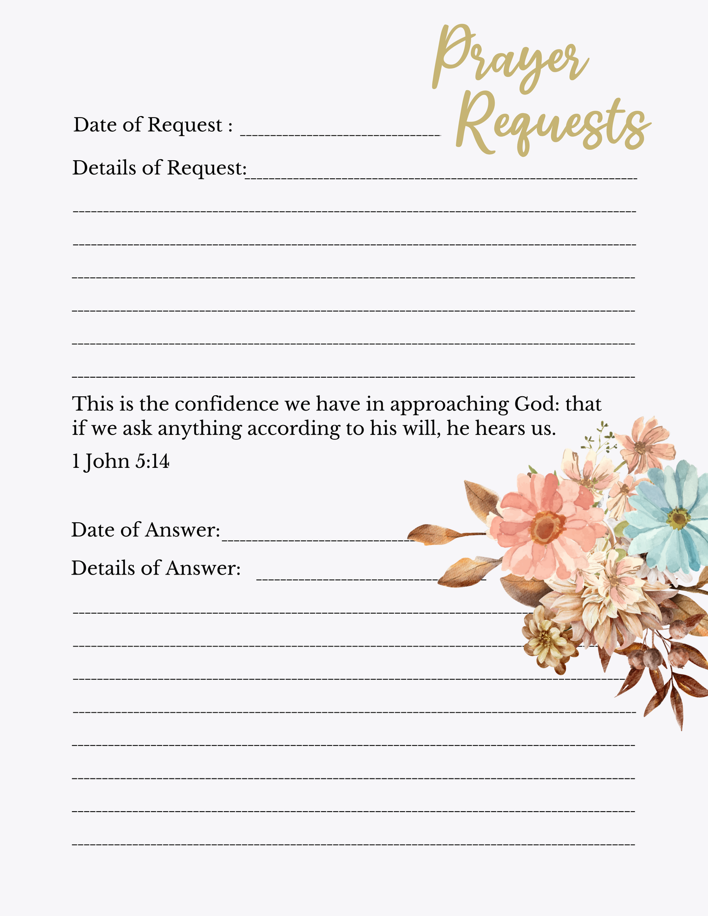 21 Day Prayer Journal Digital Download