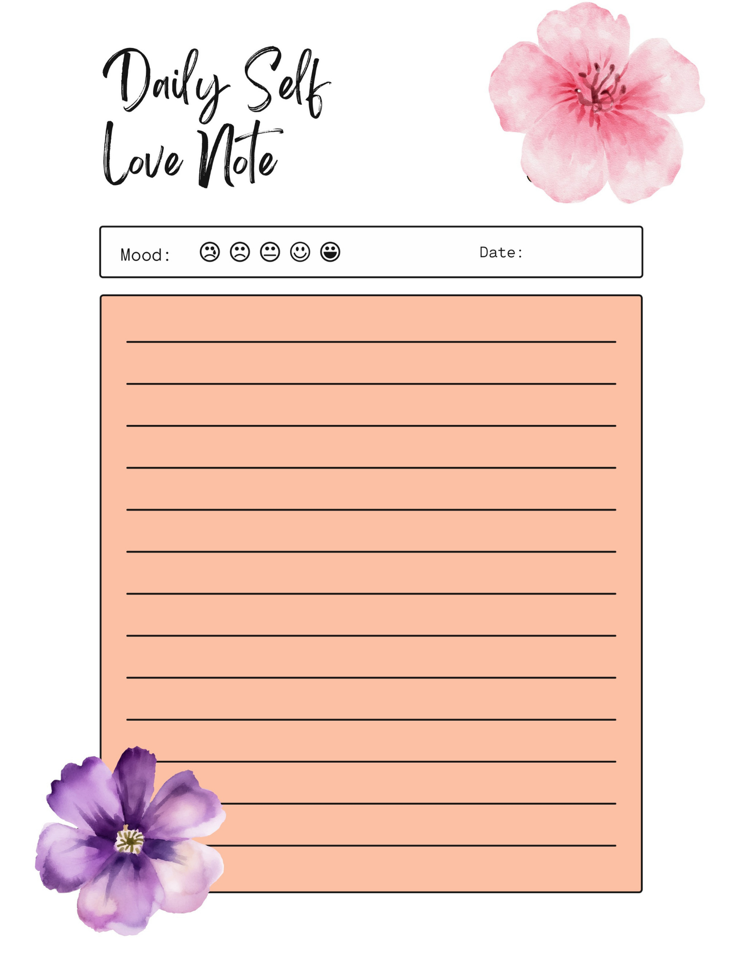 Self Love Workbook Digital Download