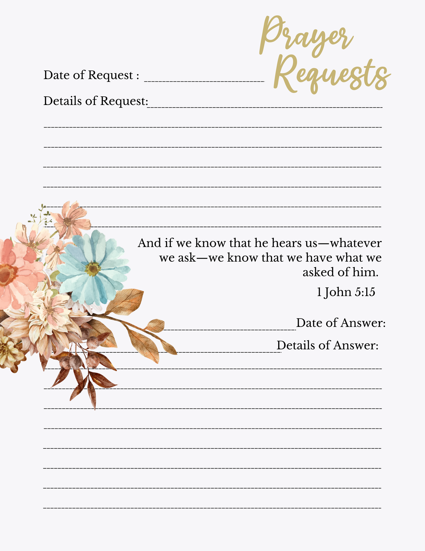 21 Day Prayer Journal Digital Download