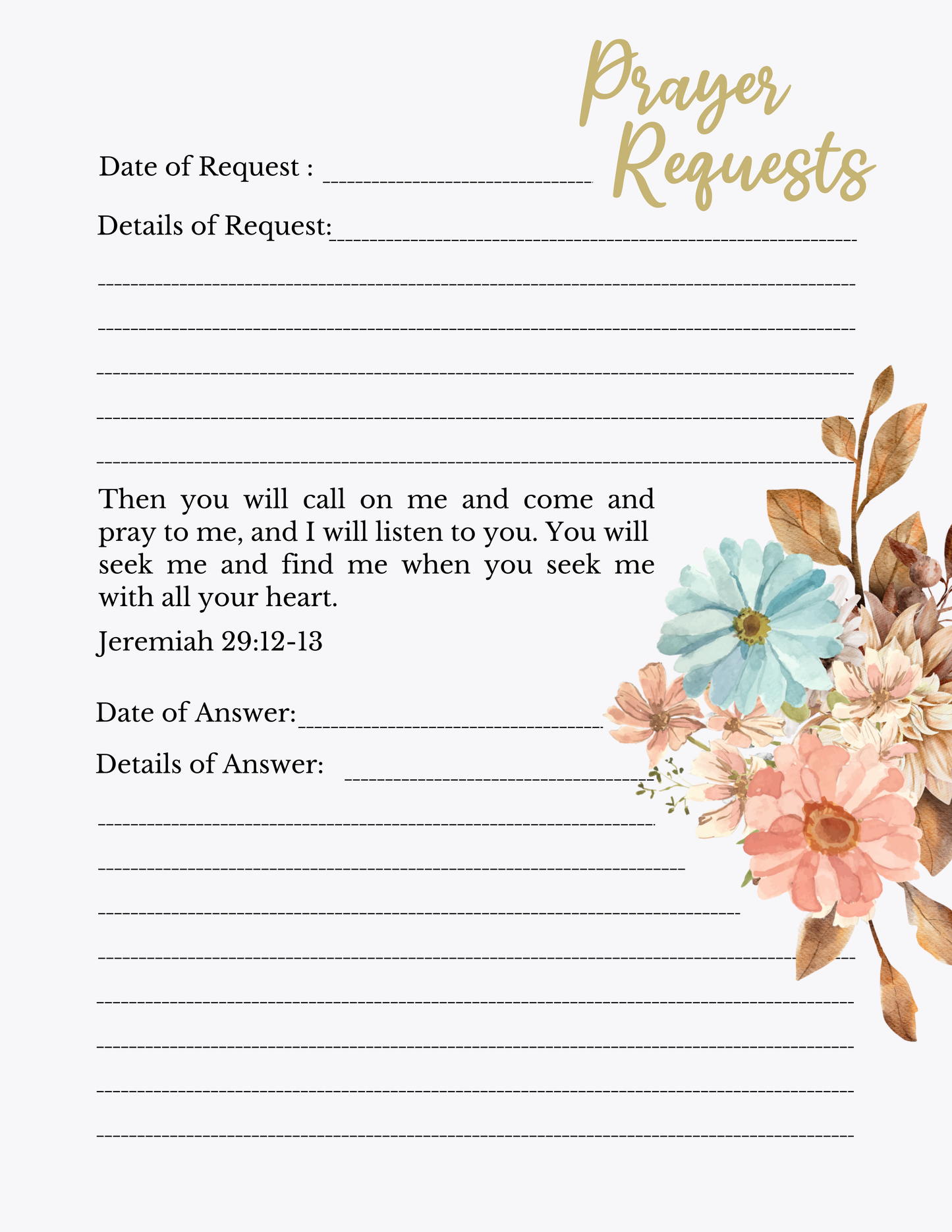 21 Day Prayer Journal Digital Download