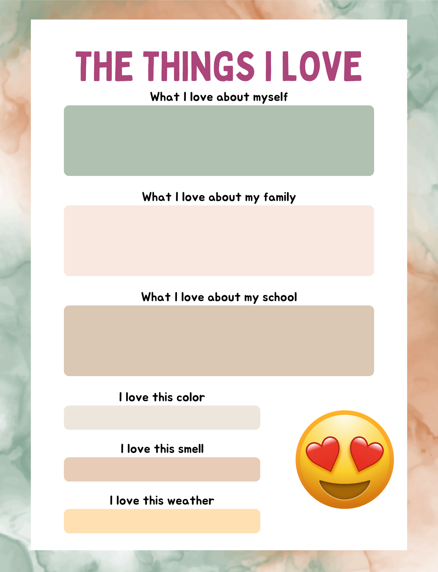 Kids Gratitude Journal Digital Download