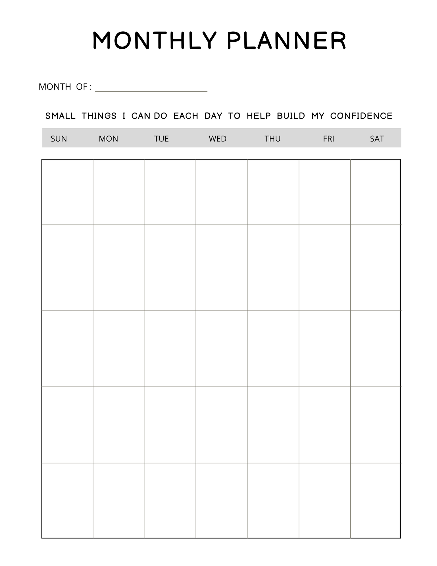 Self Confidence Planner Digital Download
