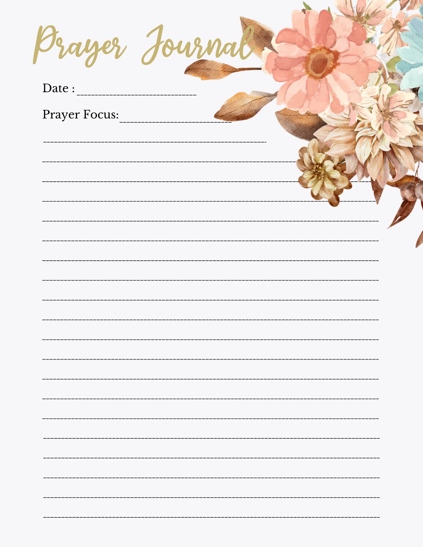 21 Day Prayer Journal Digital Download