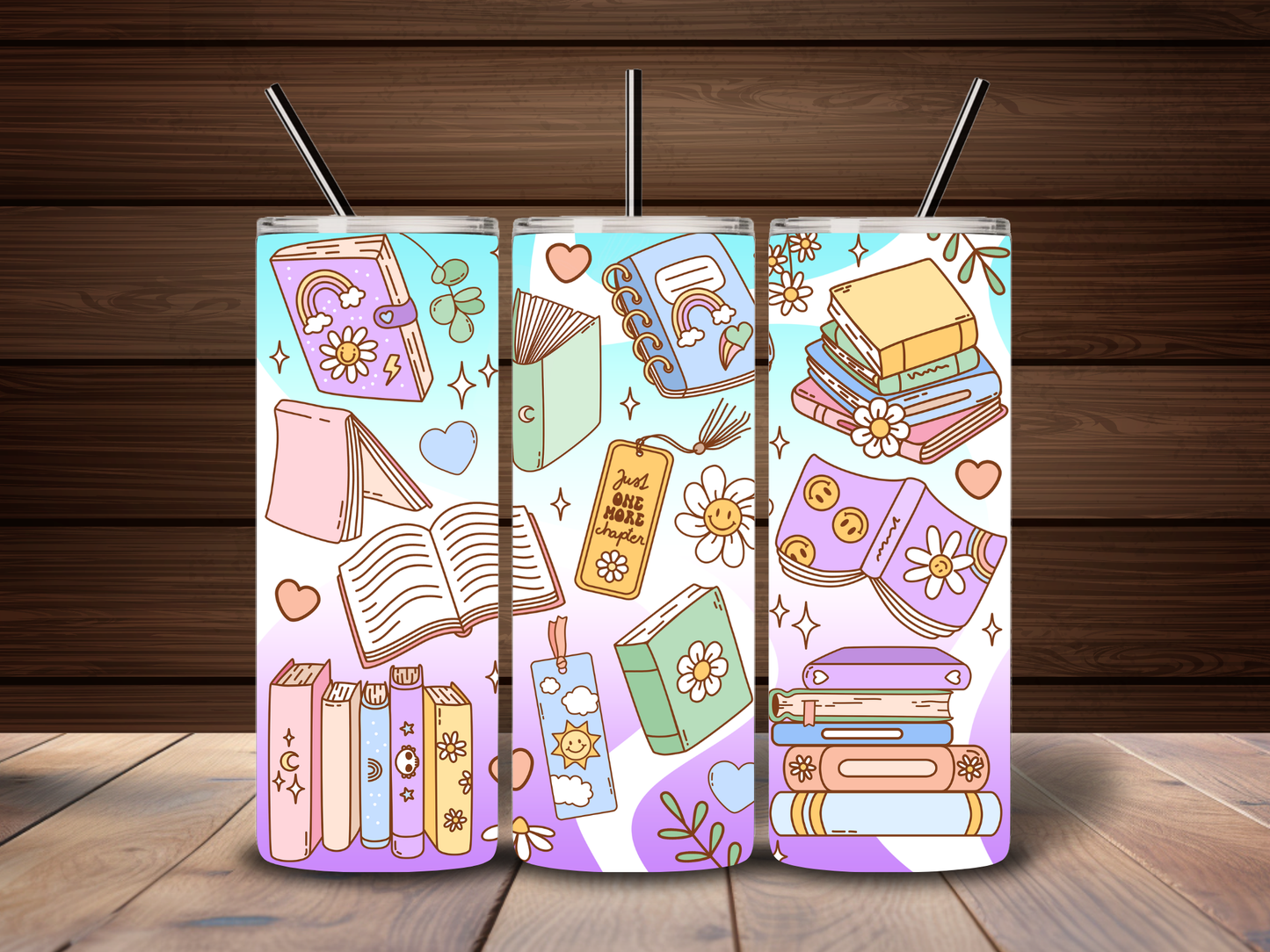 Book Lover Colorful Books 20oz Tumbler