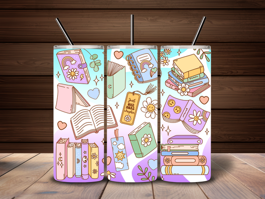 Book Lover Colorful Books 20oz Tumbler