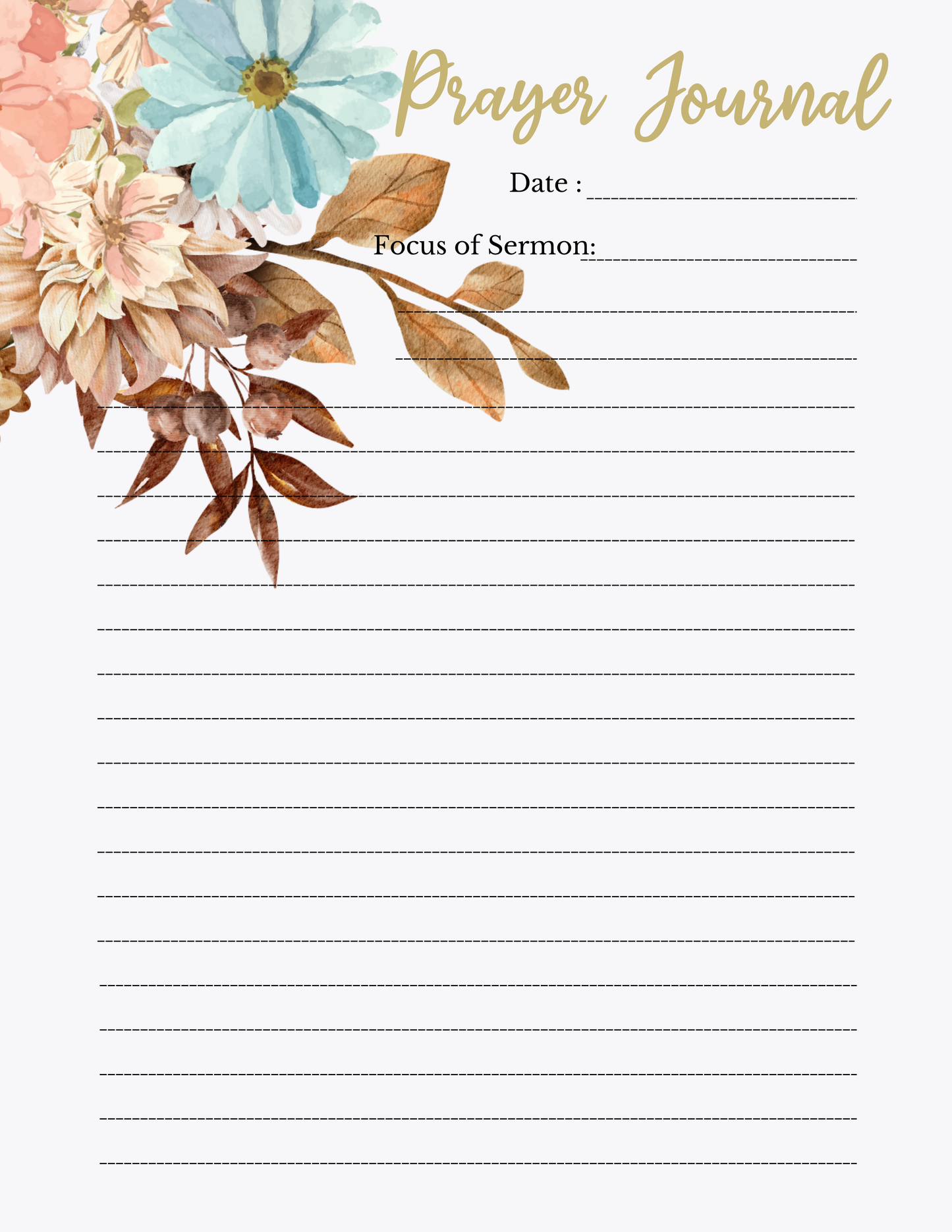 21 Day Prayer Journal Digital Download