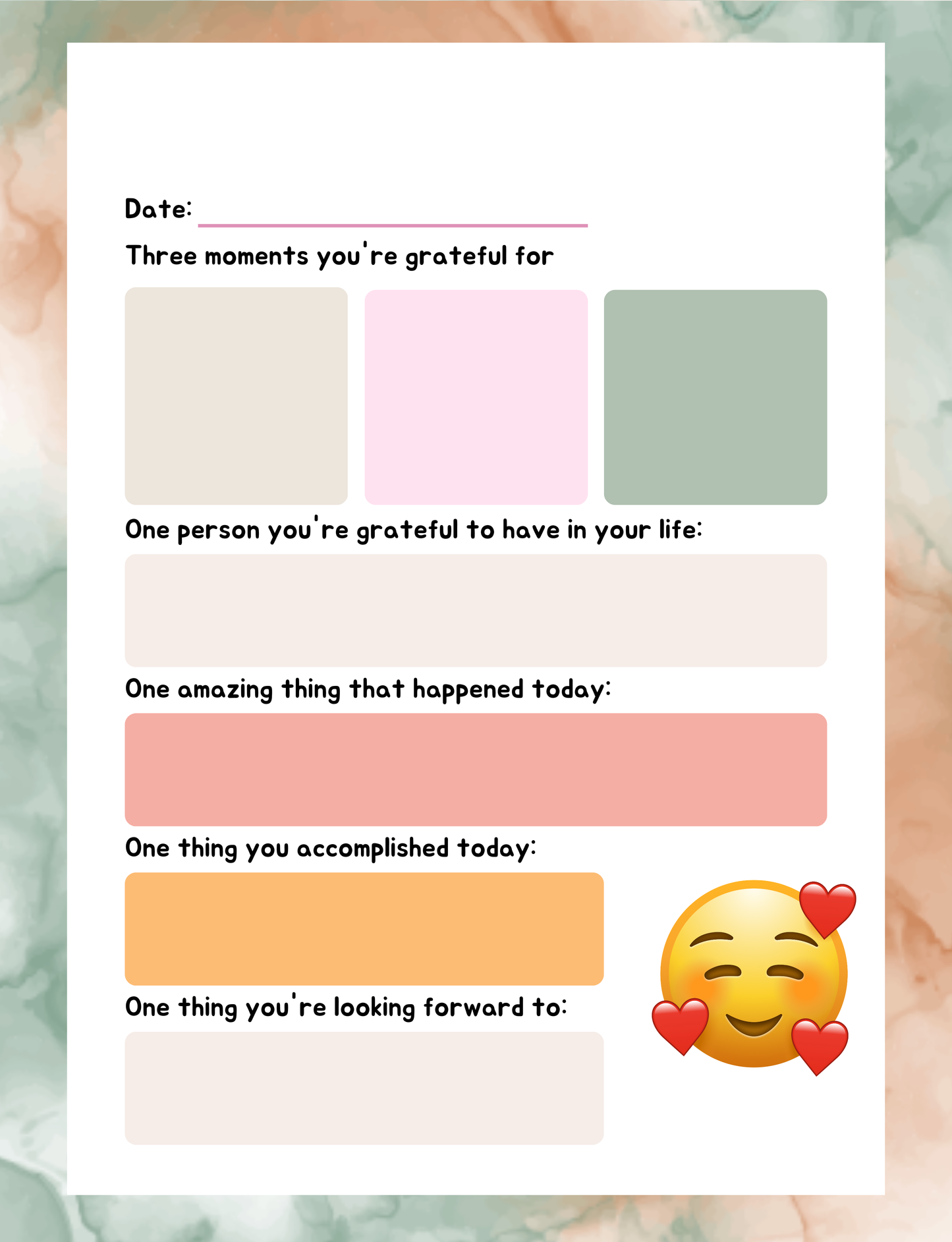 Kids Gratitude Journal Digital Download