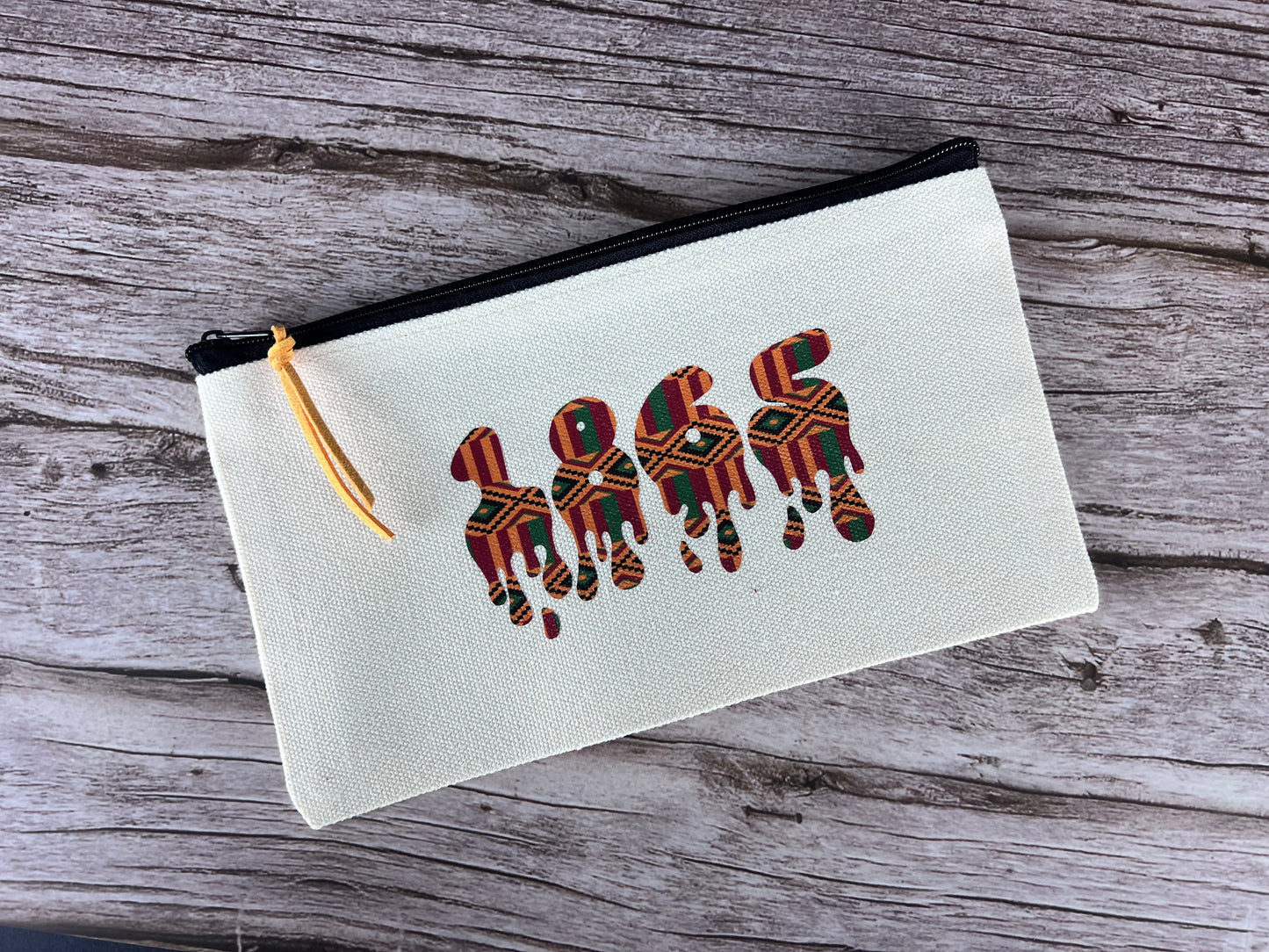 1865- Gold Suede Zipper Pull