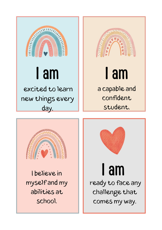 Kids Boho Positive Affirmation Cards Digital Download