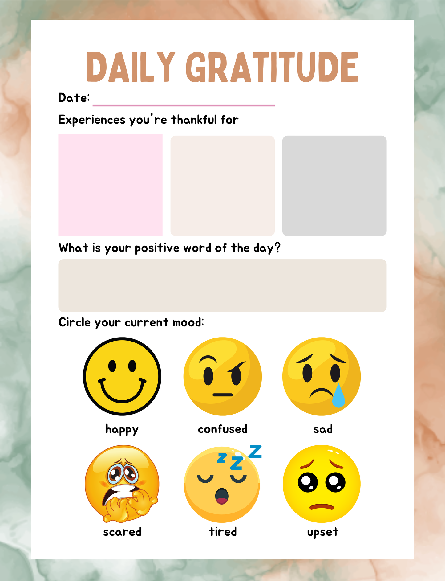 Kids Gratitude Journal Digital Download