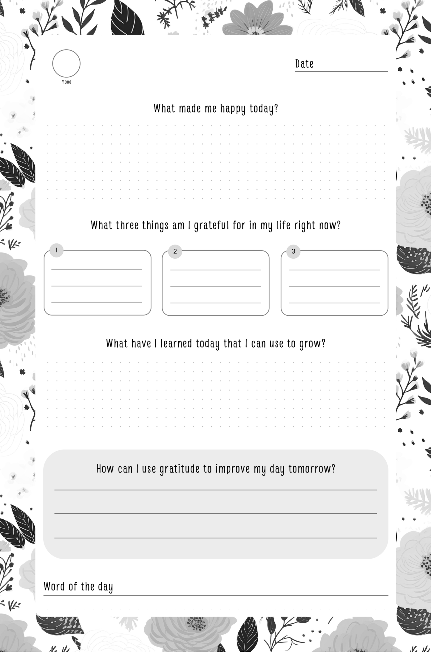 Gratitude Journal Digital Download