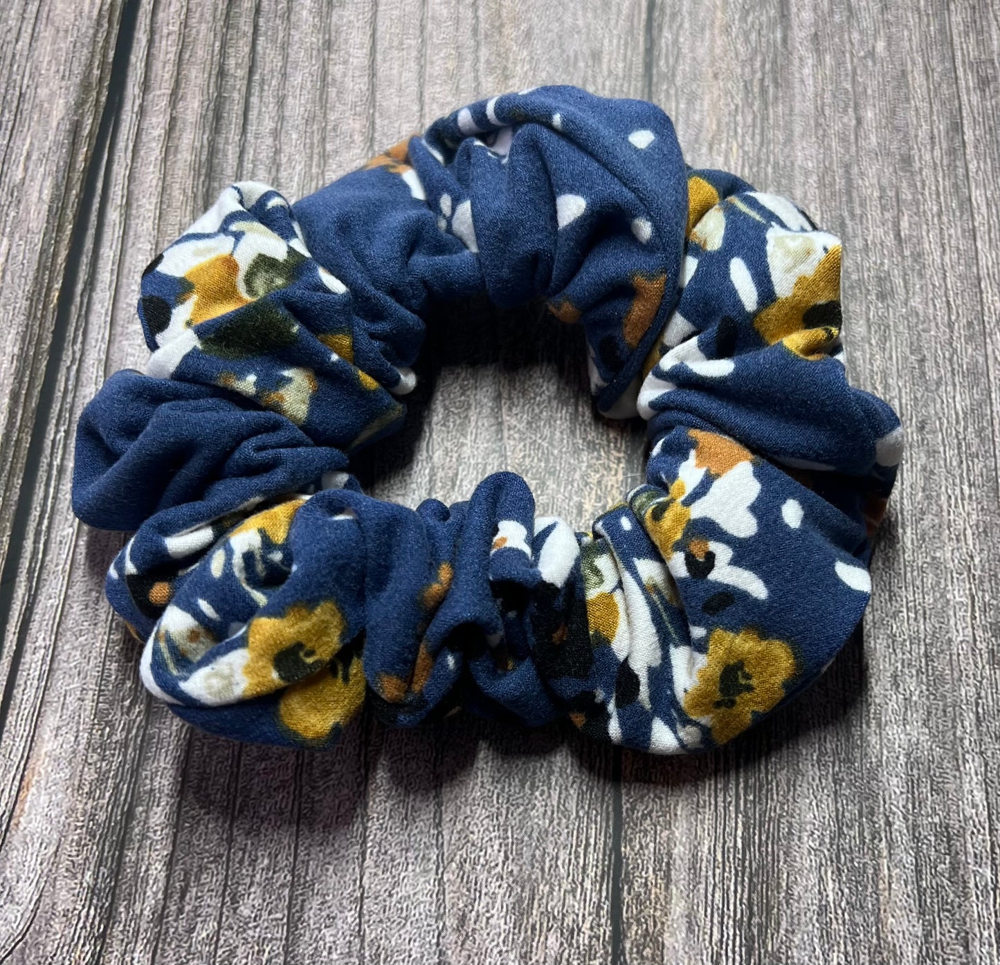 Sapphire Floral Scrunchie