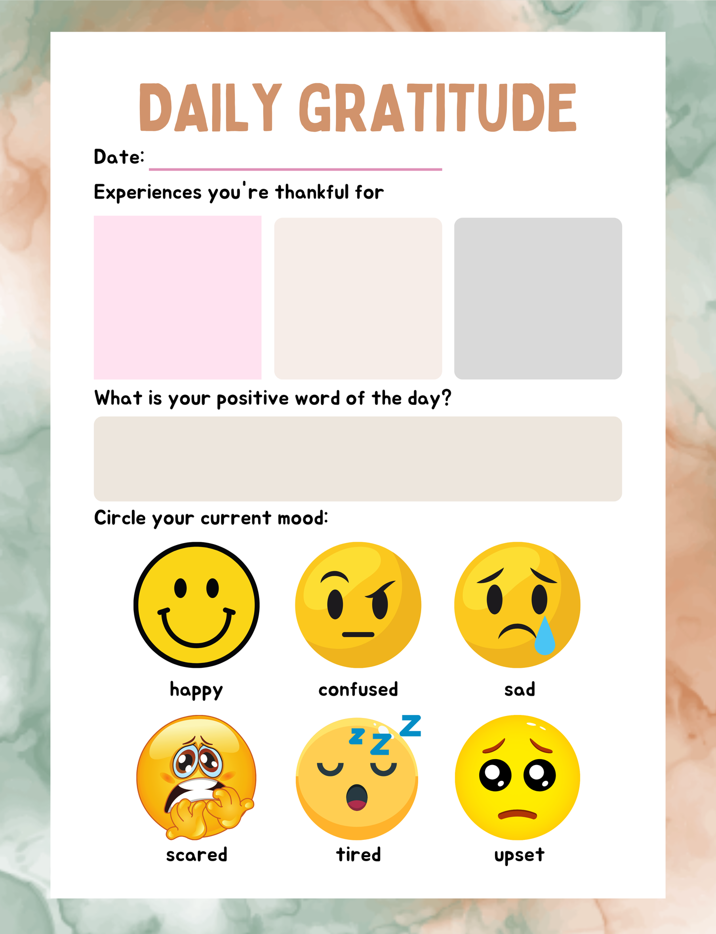 Kids Gratitude Journal Digital Download