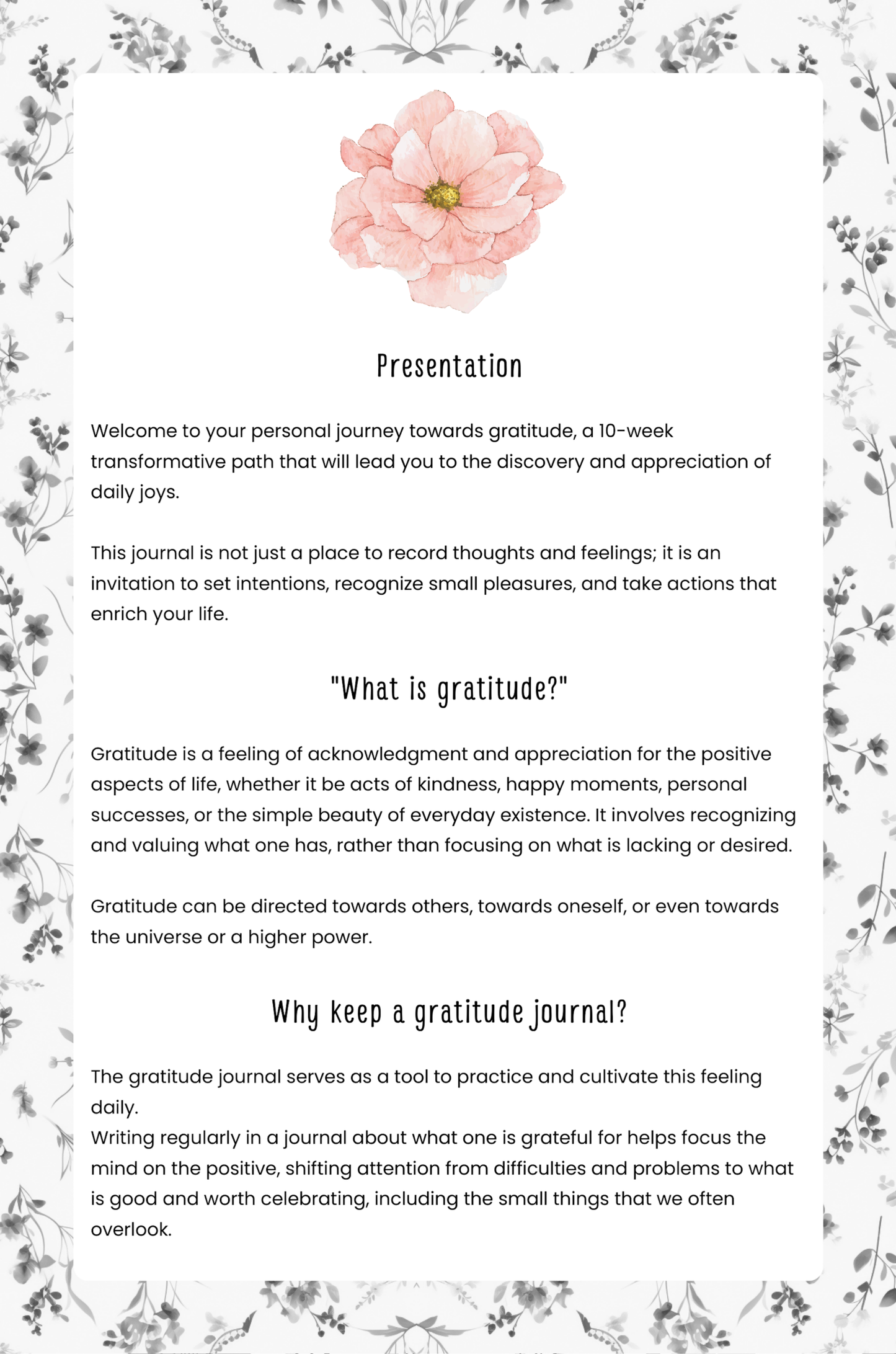 Gratitude Journal Digital Download