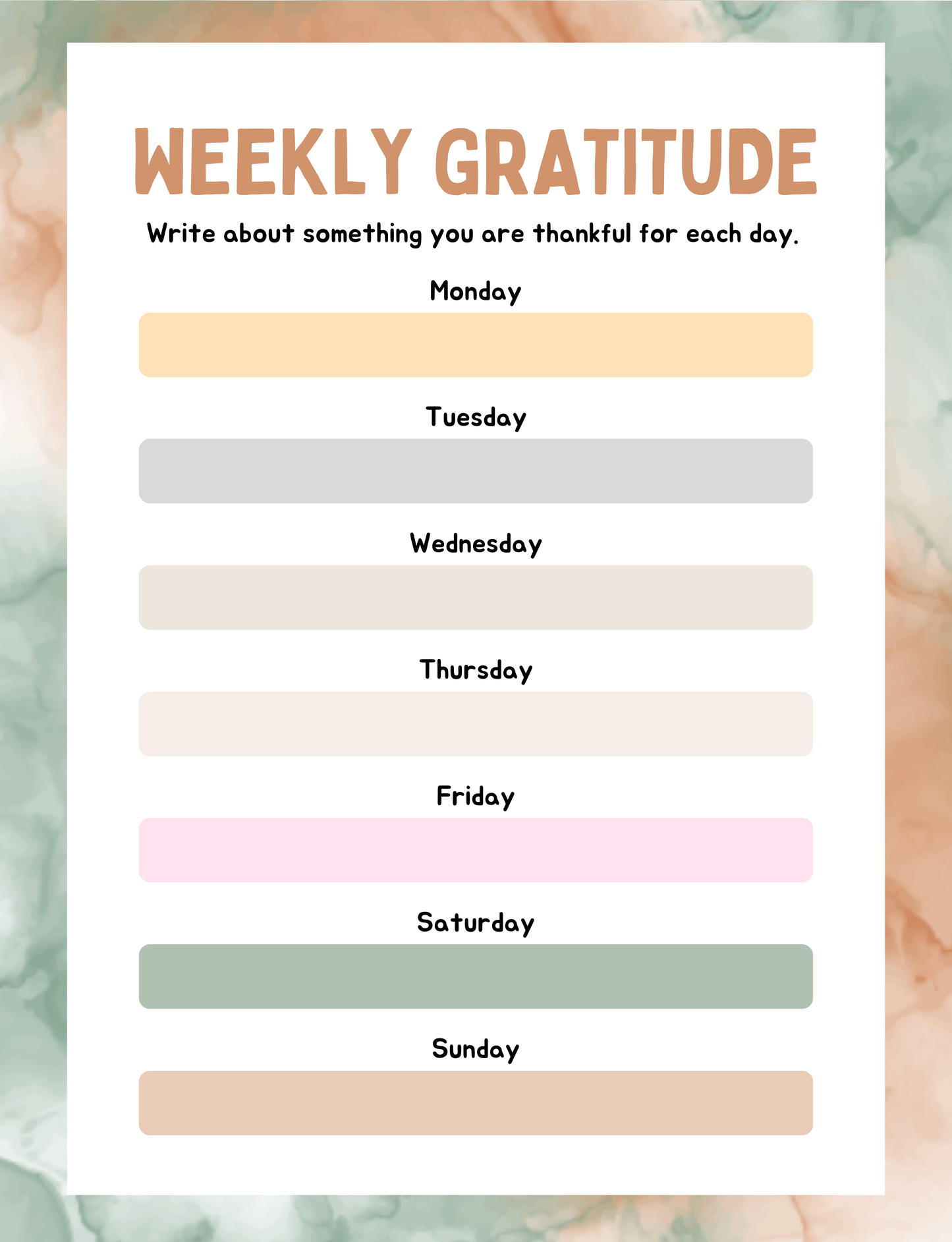 Kids Gratitude Journal Digital Download