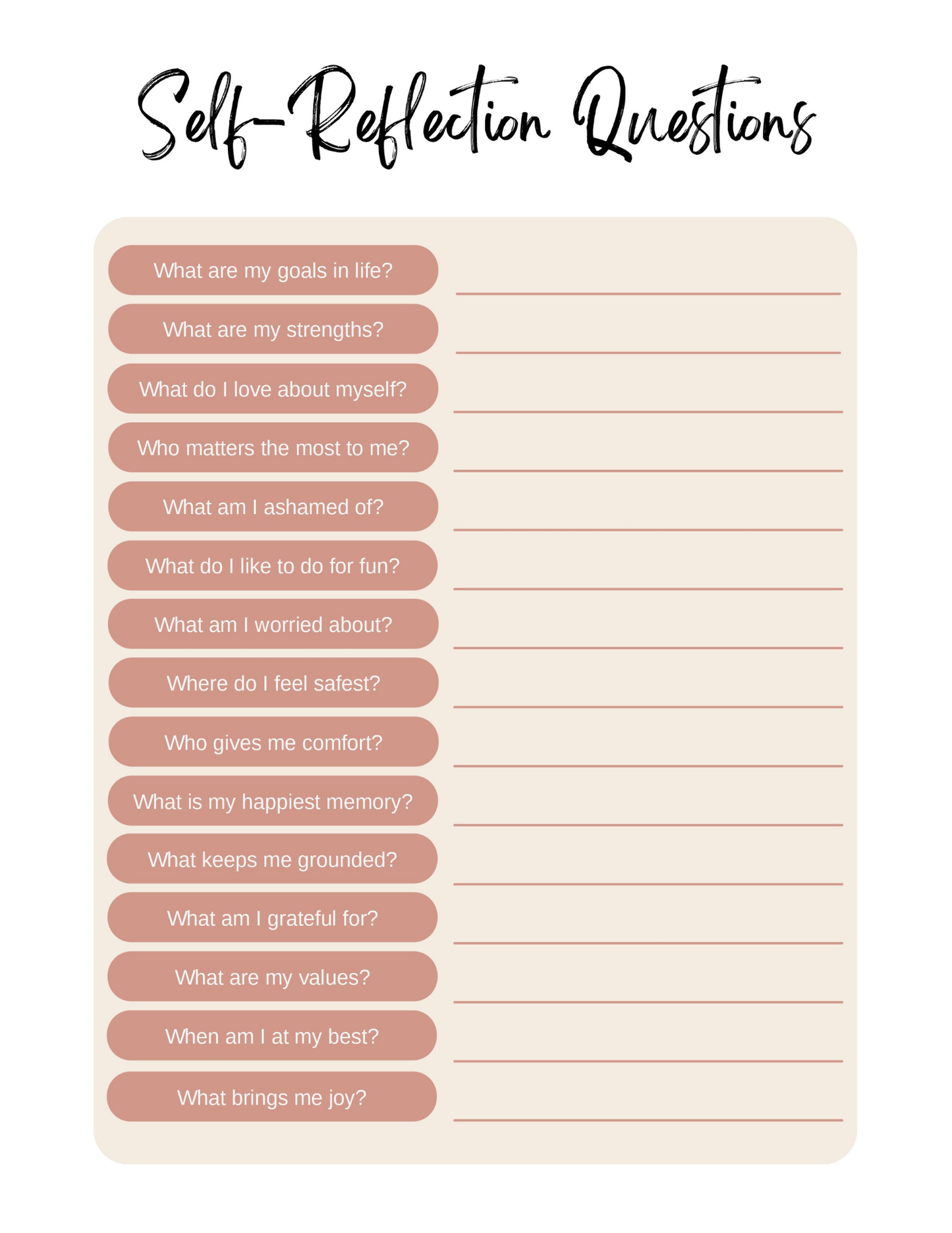 Self Love Workbook Digital Download