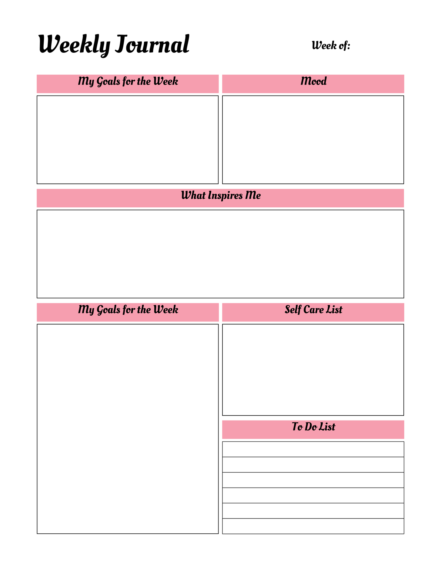 Self Love Journal Digital Download