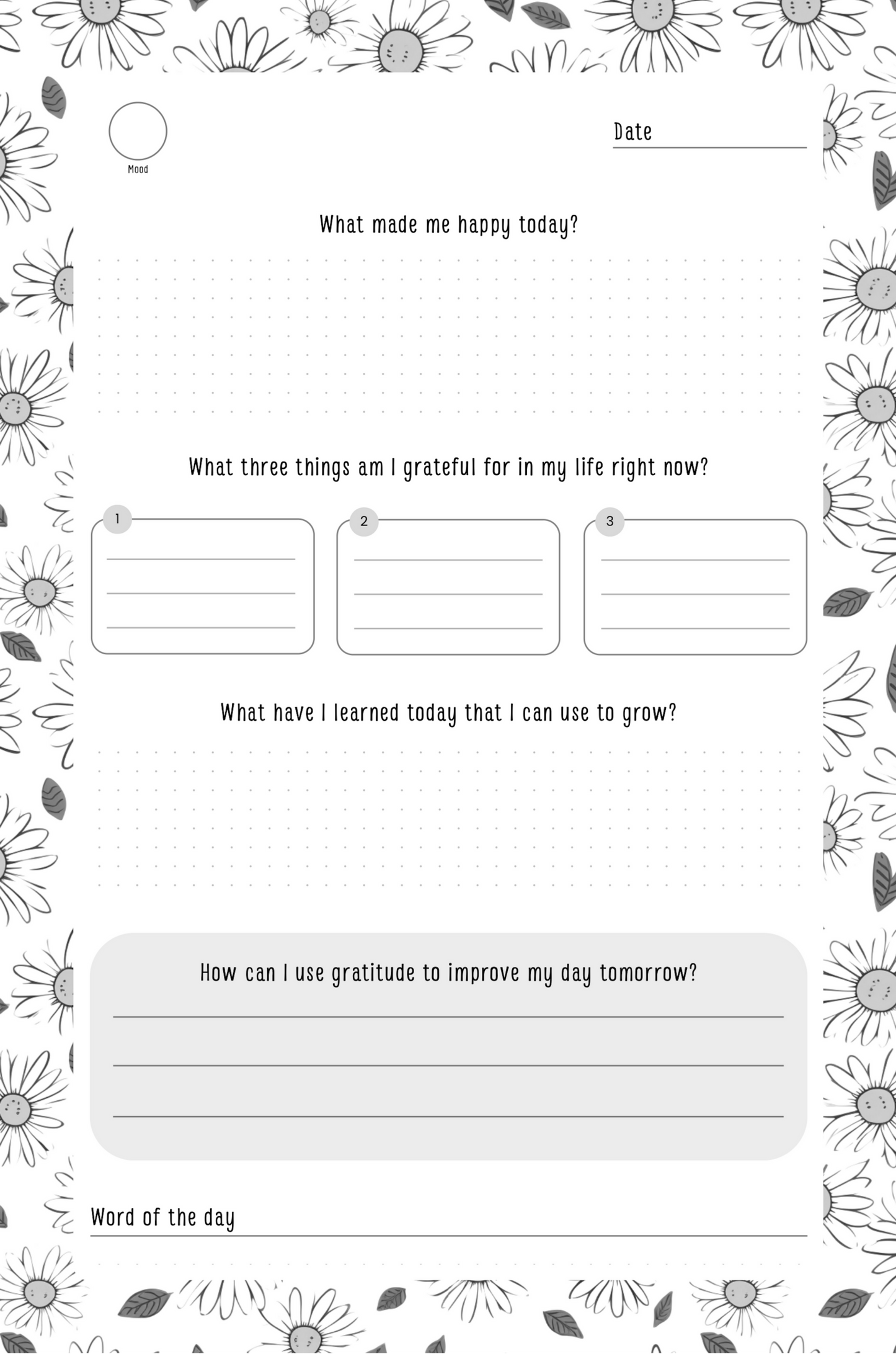 Gratitude Journal Digital Download