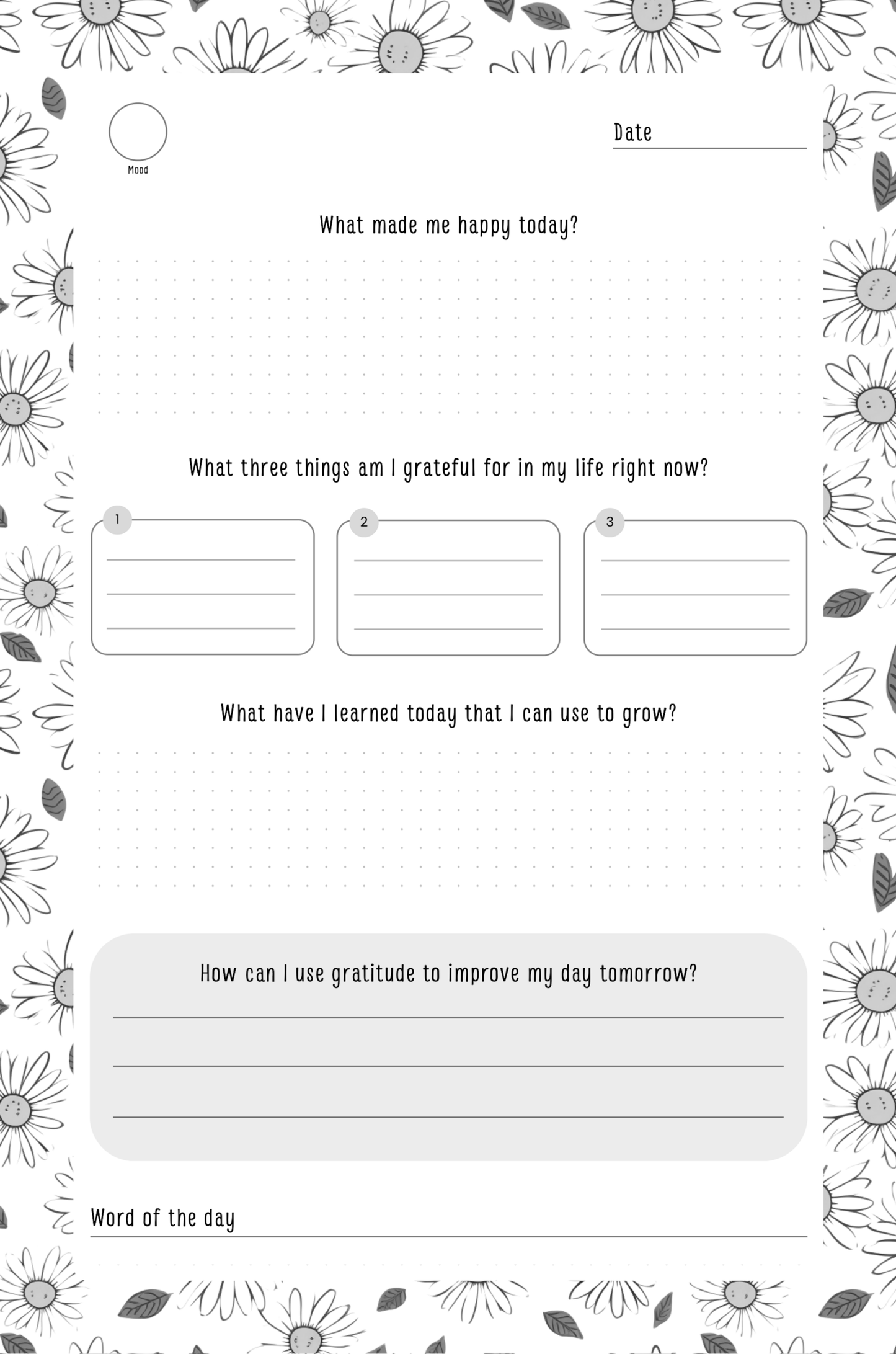 Gratitude Journal Digital Download