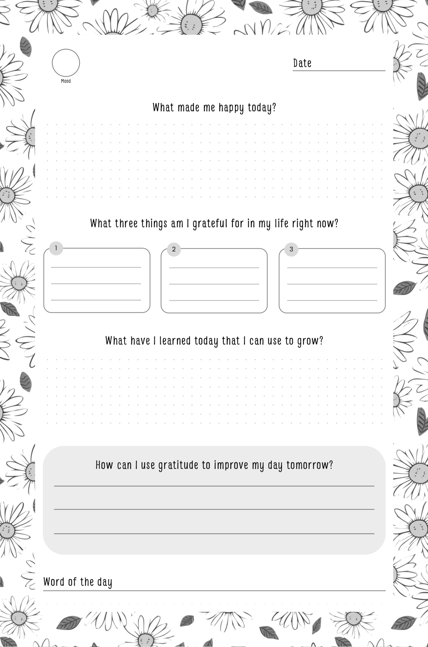 Gratitude Journal Digital Download