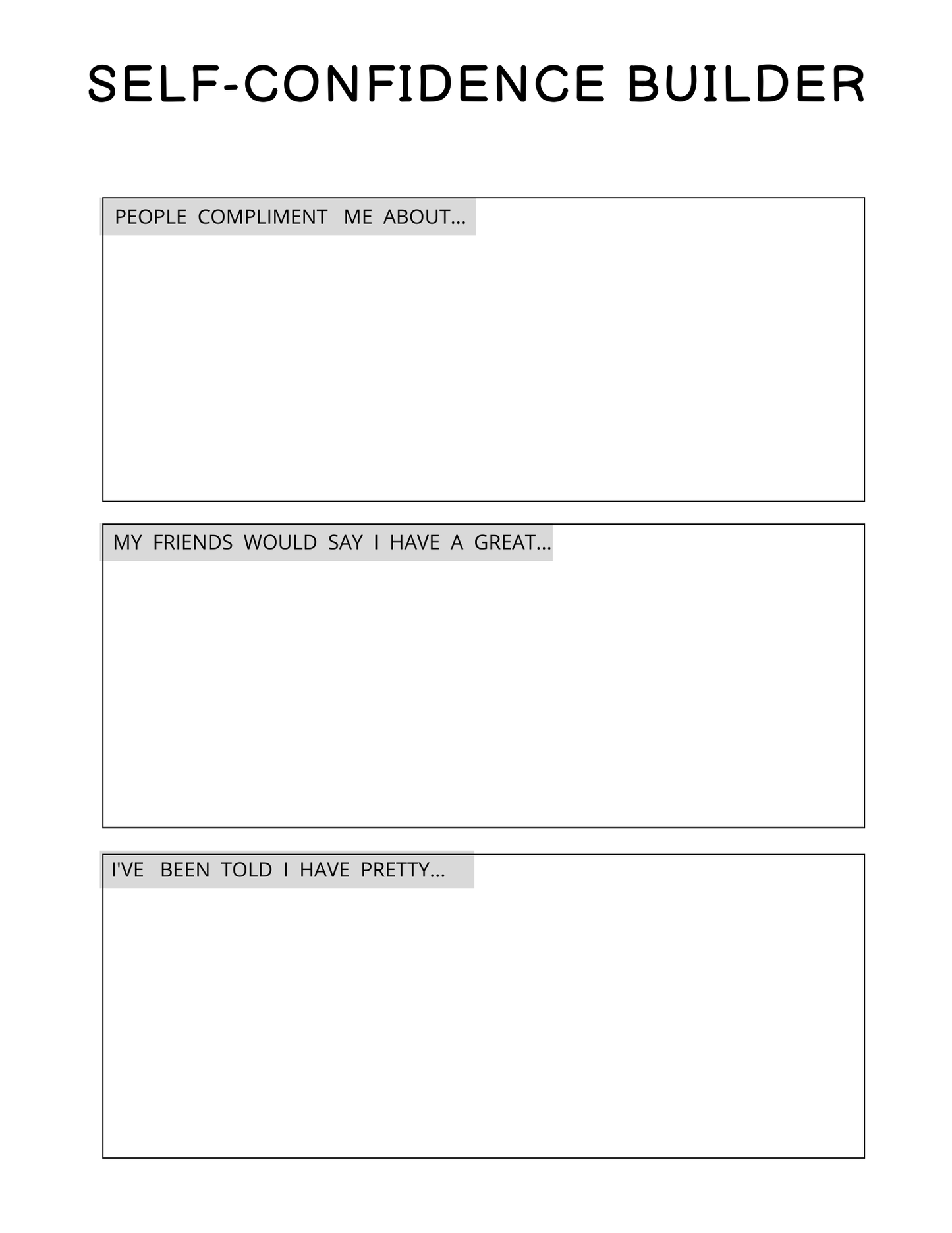 Self Confidence Planner Digital Download