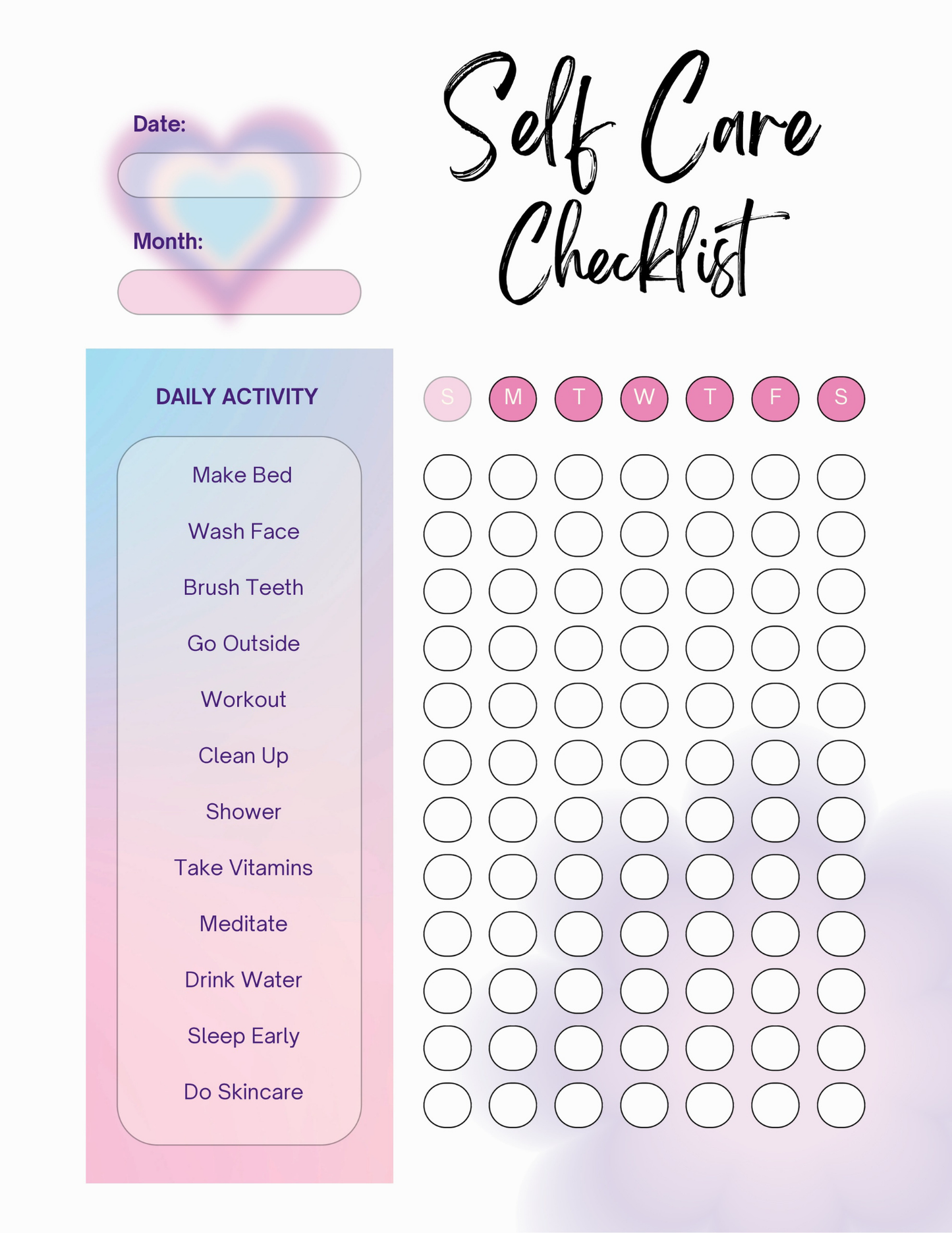 Self Love Workbook Digital Download