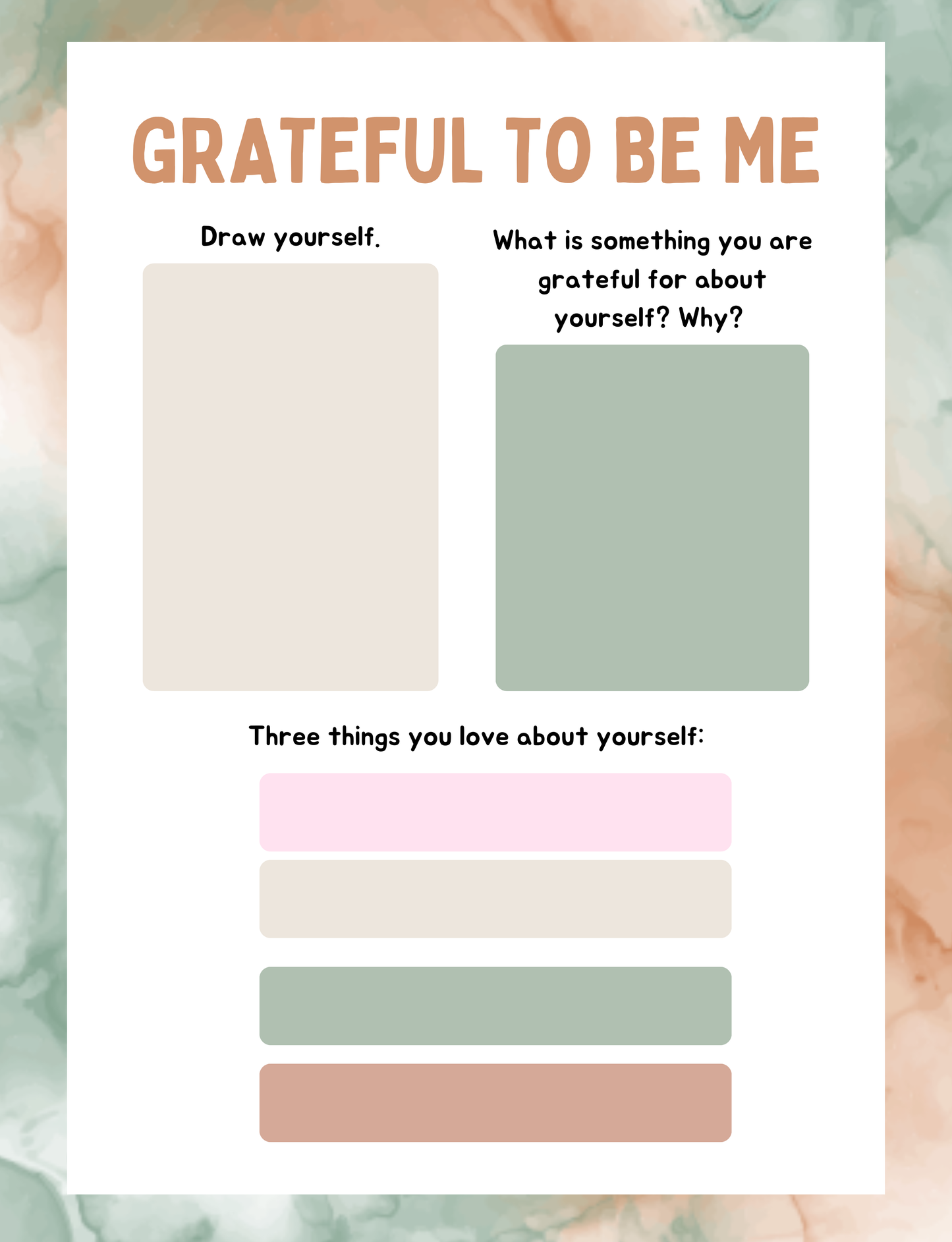 Kids Gratitude Journal Digital Download