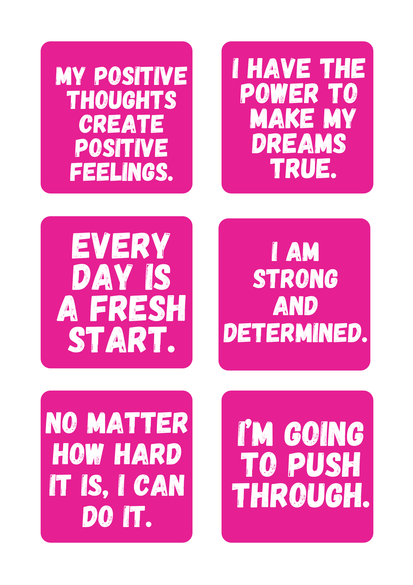 Kids Pink Positive Affirmation Cards Digital Download