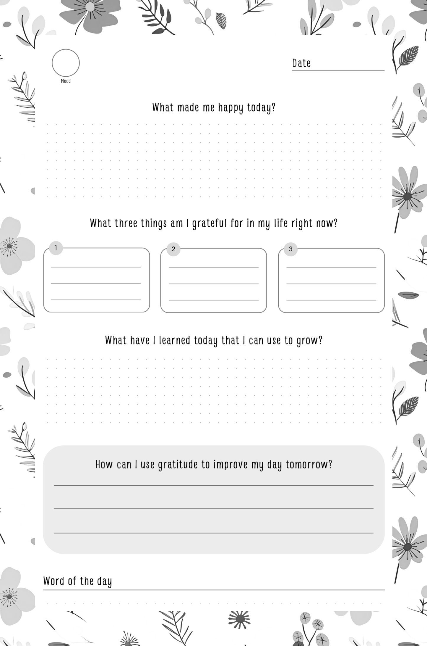 Gratitude Journal Digital Download