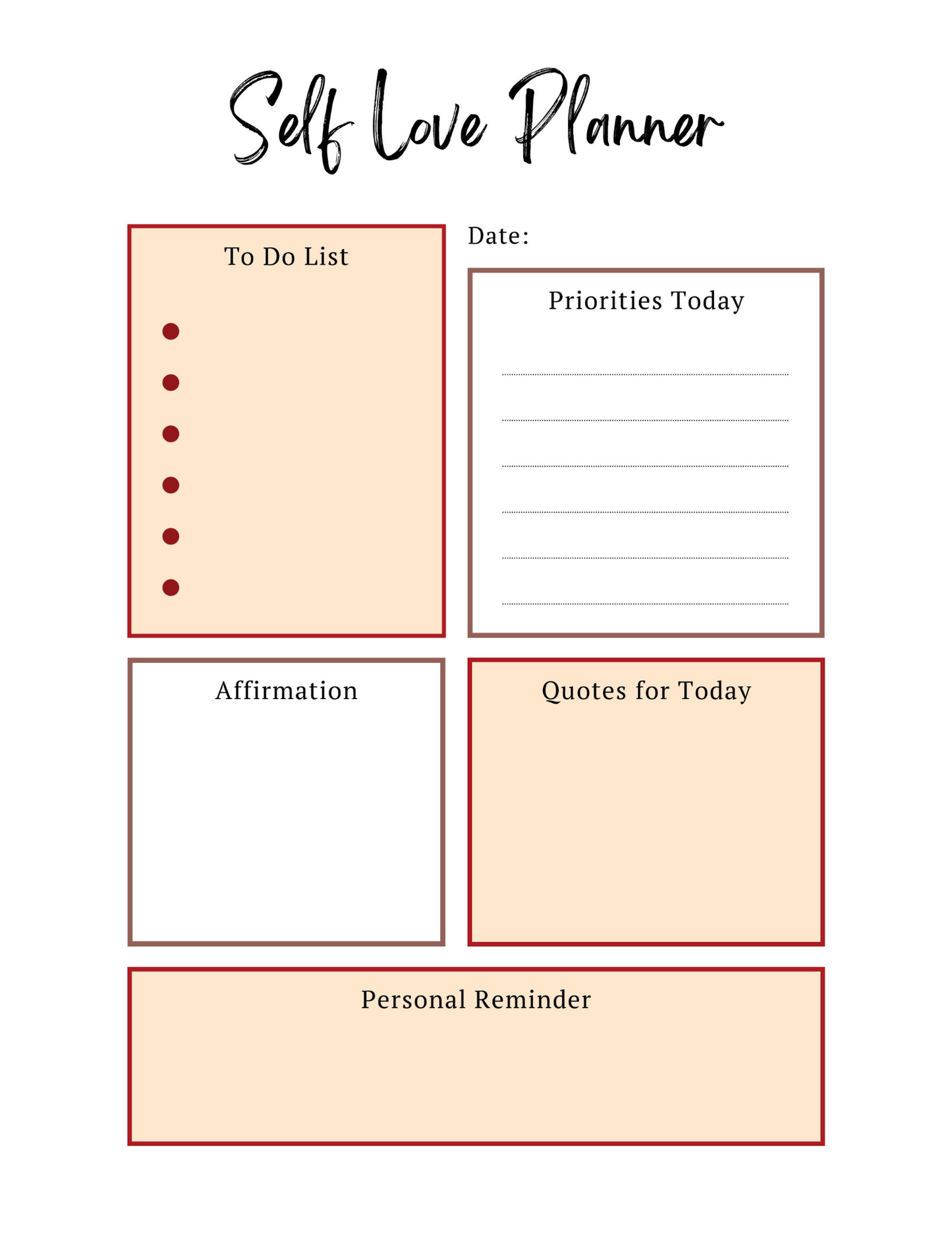 Self Love Workbook Digital Download
