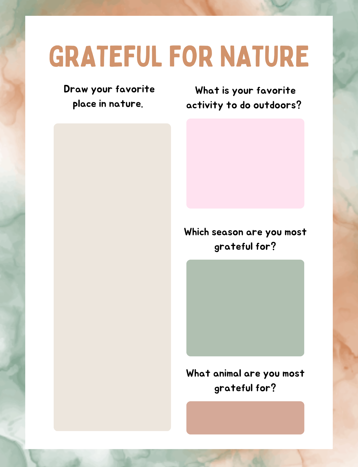 Kids Gratitude Journal Digital Download