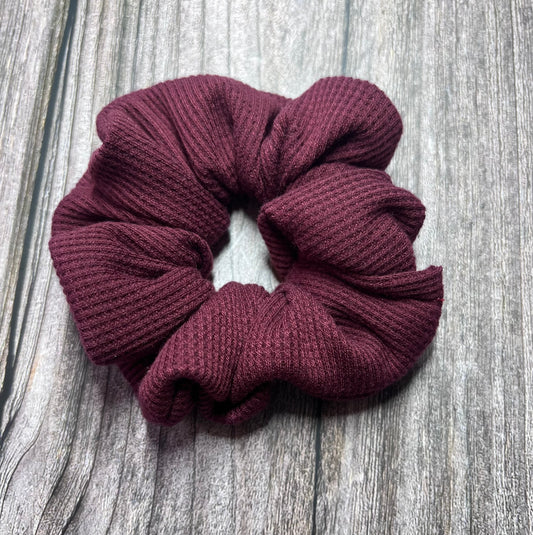 Burgundy Ribbed Scrunchie