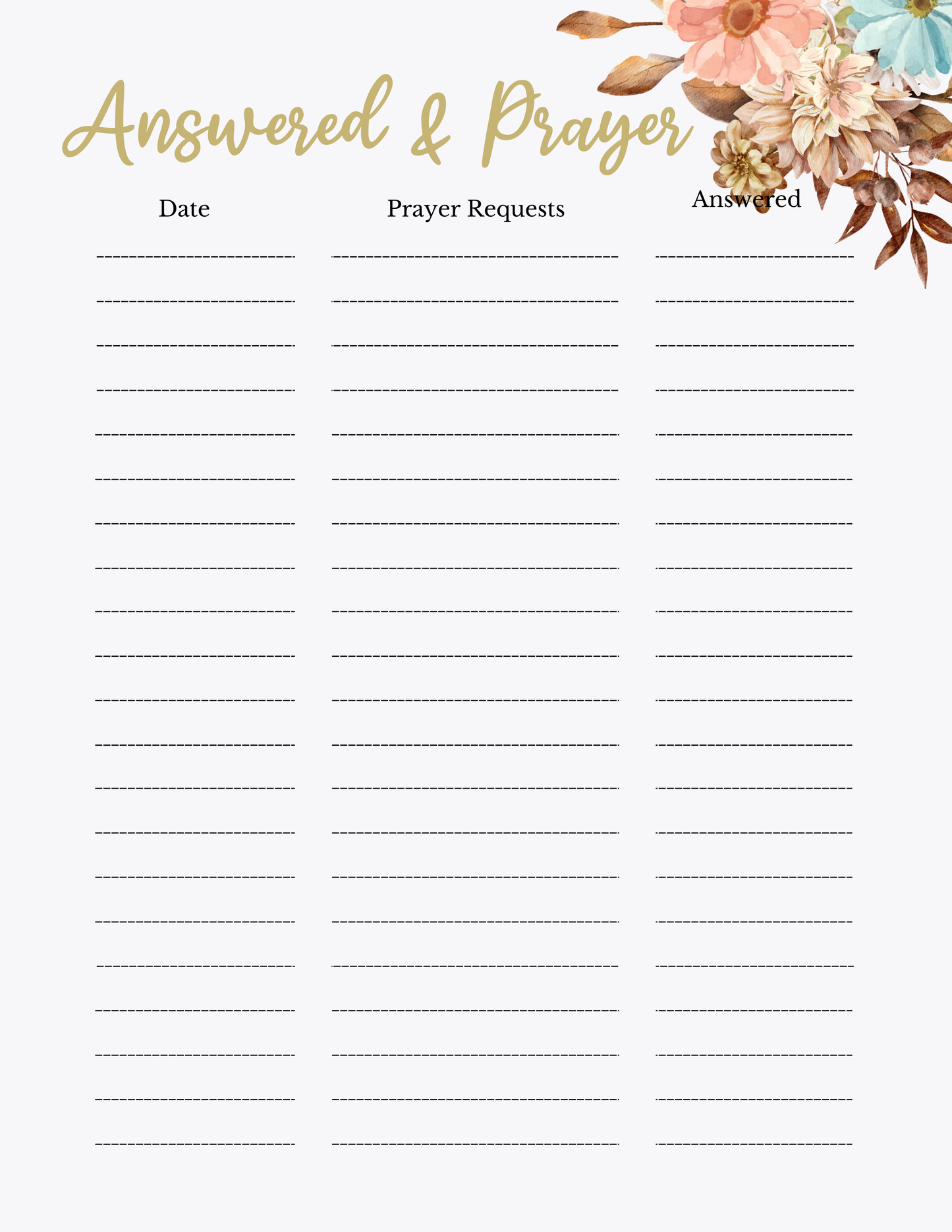 21 Day Prayer Journal Digital Download