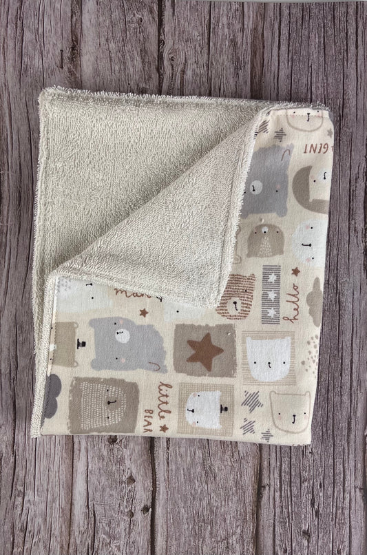 Big Bear w/ Vanilla Terrycloth Burping Cloth
