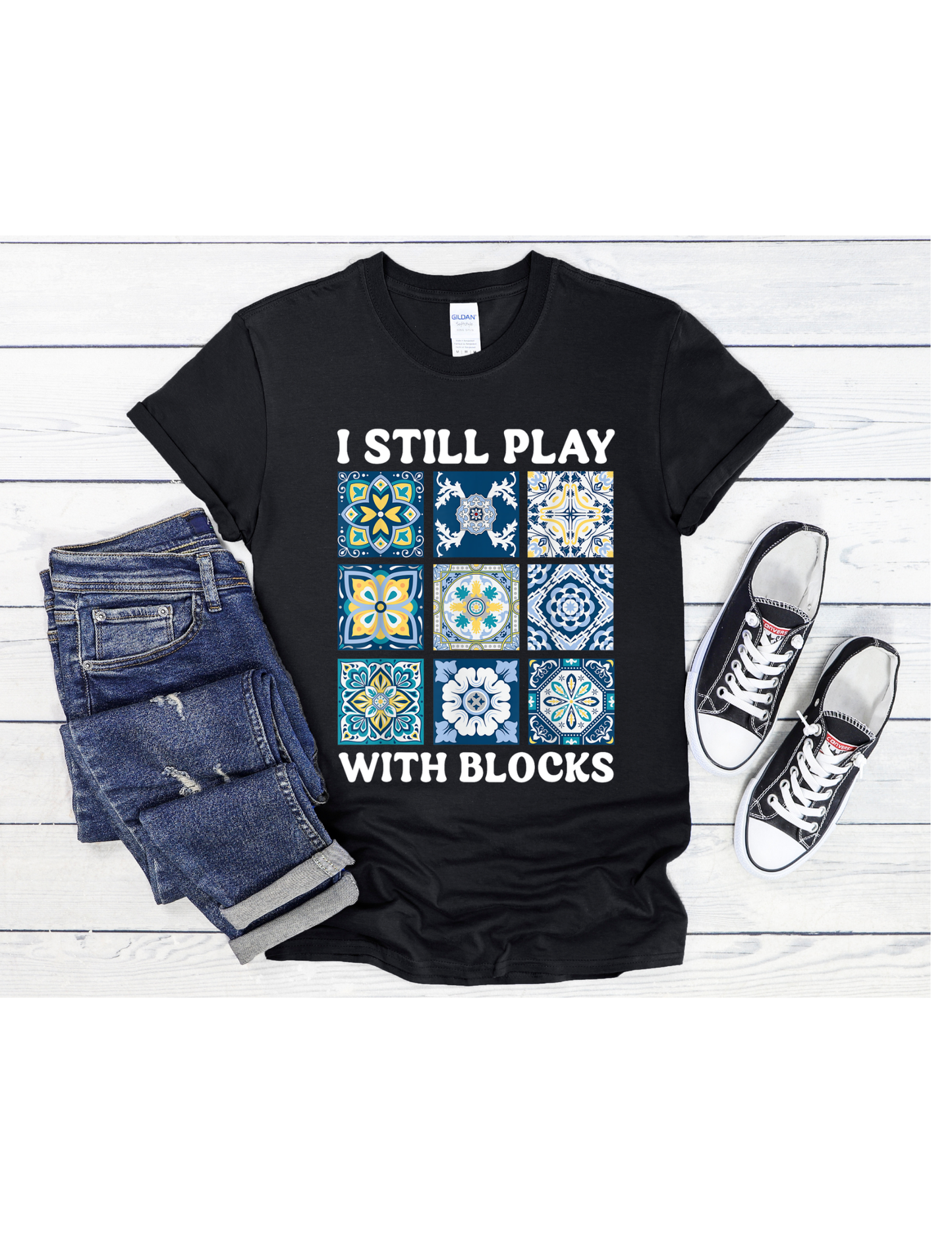 I Play with Blocks #8 Graphic T
