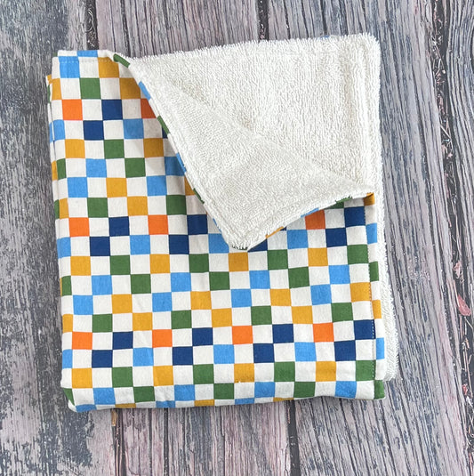 Blue Checkers Burping Cloth