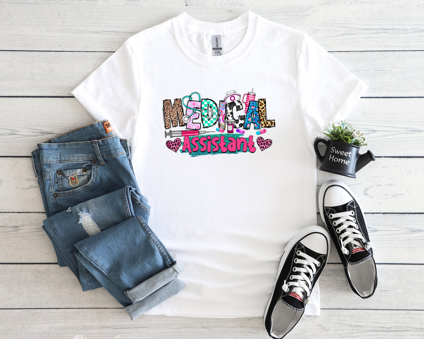 Medical Assistant Caring Colors Graphic T